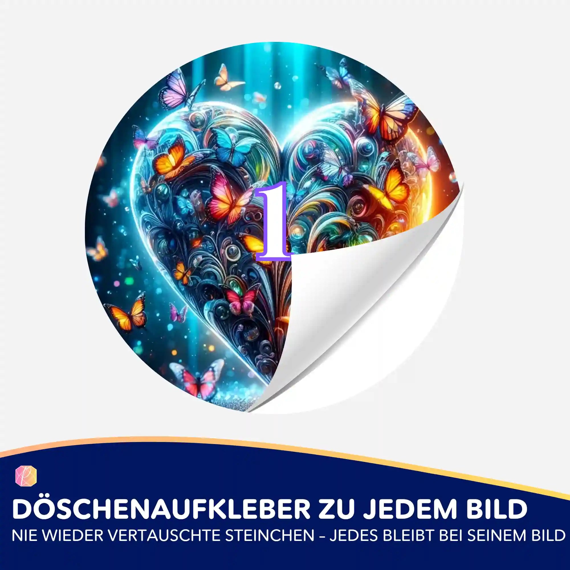 Döschenaufkleber - Schmetterlingsherz