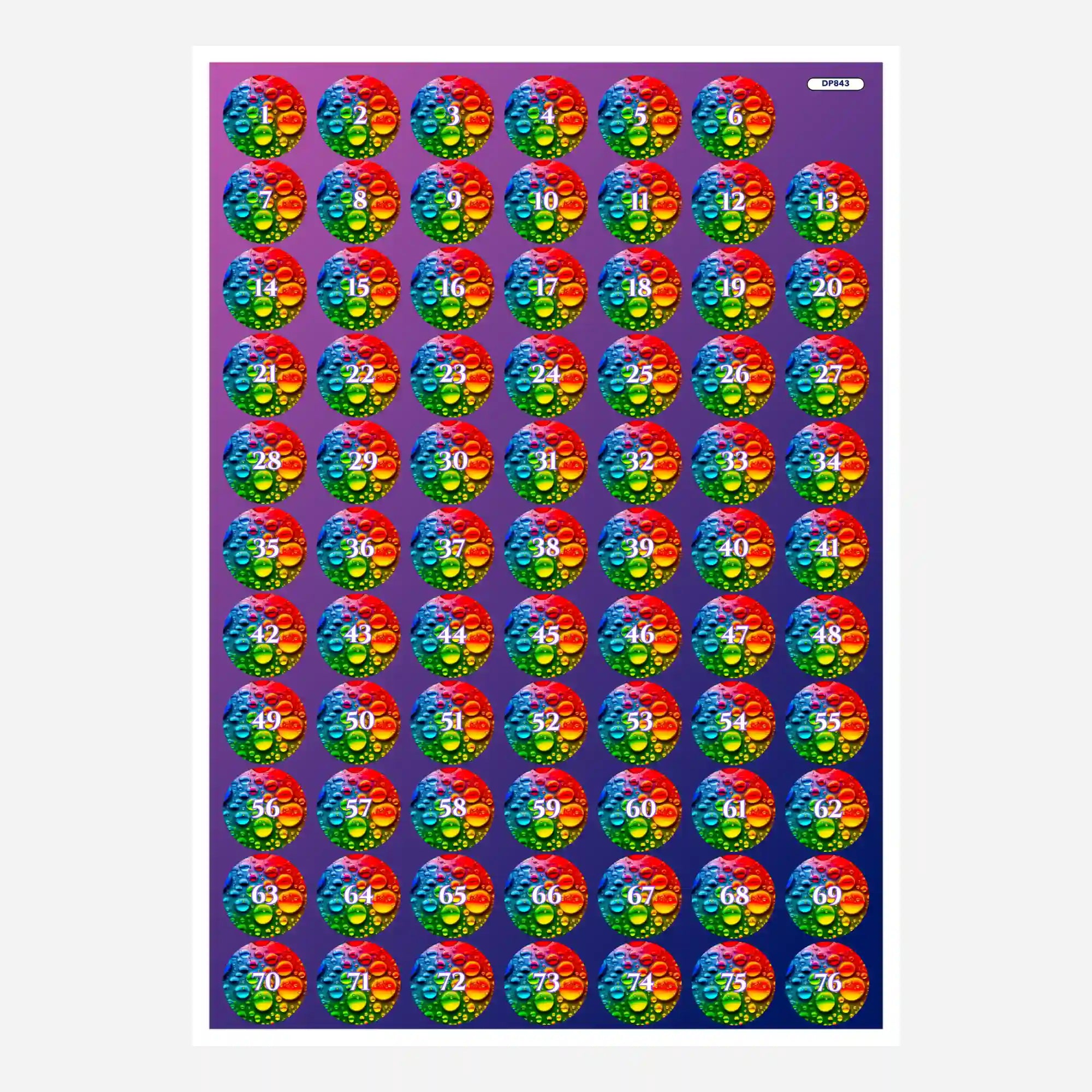 Döschenaufkleber - Colorful Raindrops