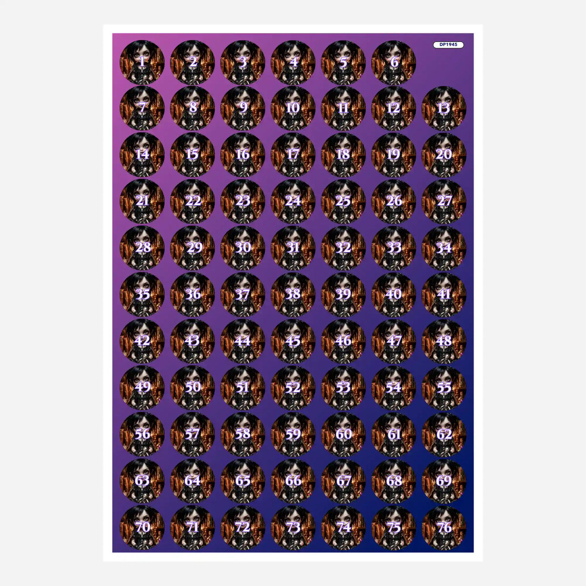 Döschenaufkleber für Diamond Painting mit Little Mistelchen Motiv zur Organisation der Steine