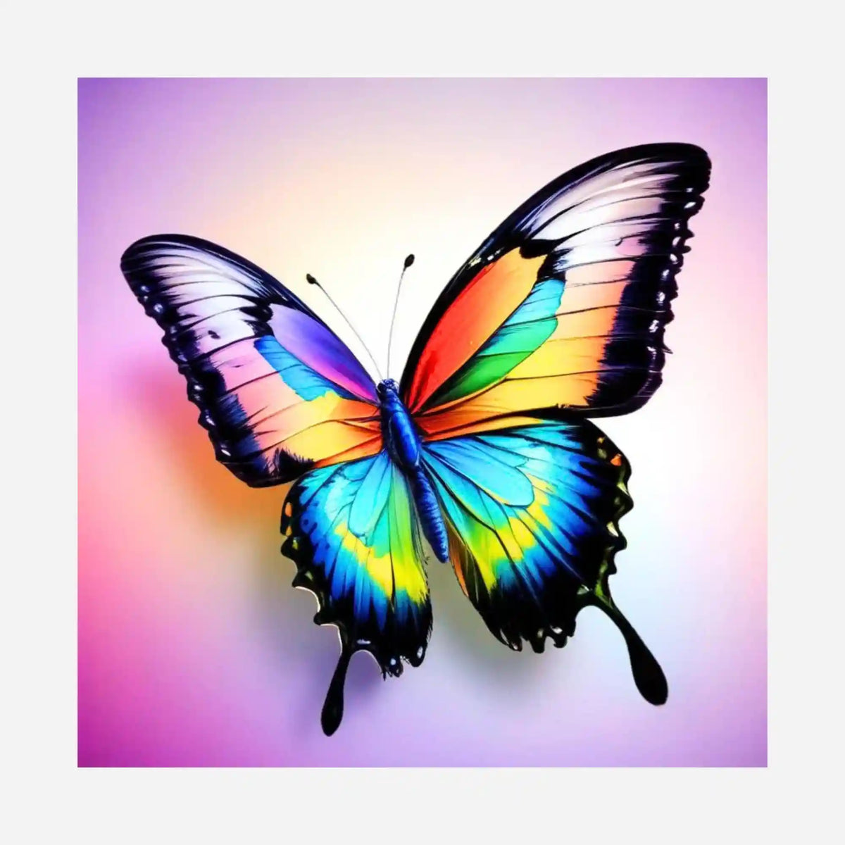 Bunter Schmetterling Butterfly Mona als Motiv für Diamond Painting Silikonpapier-Set