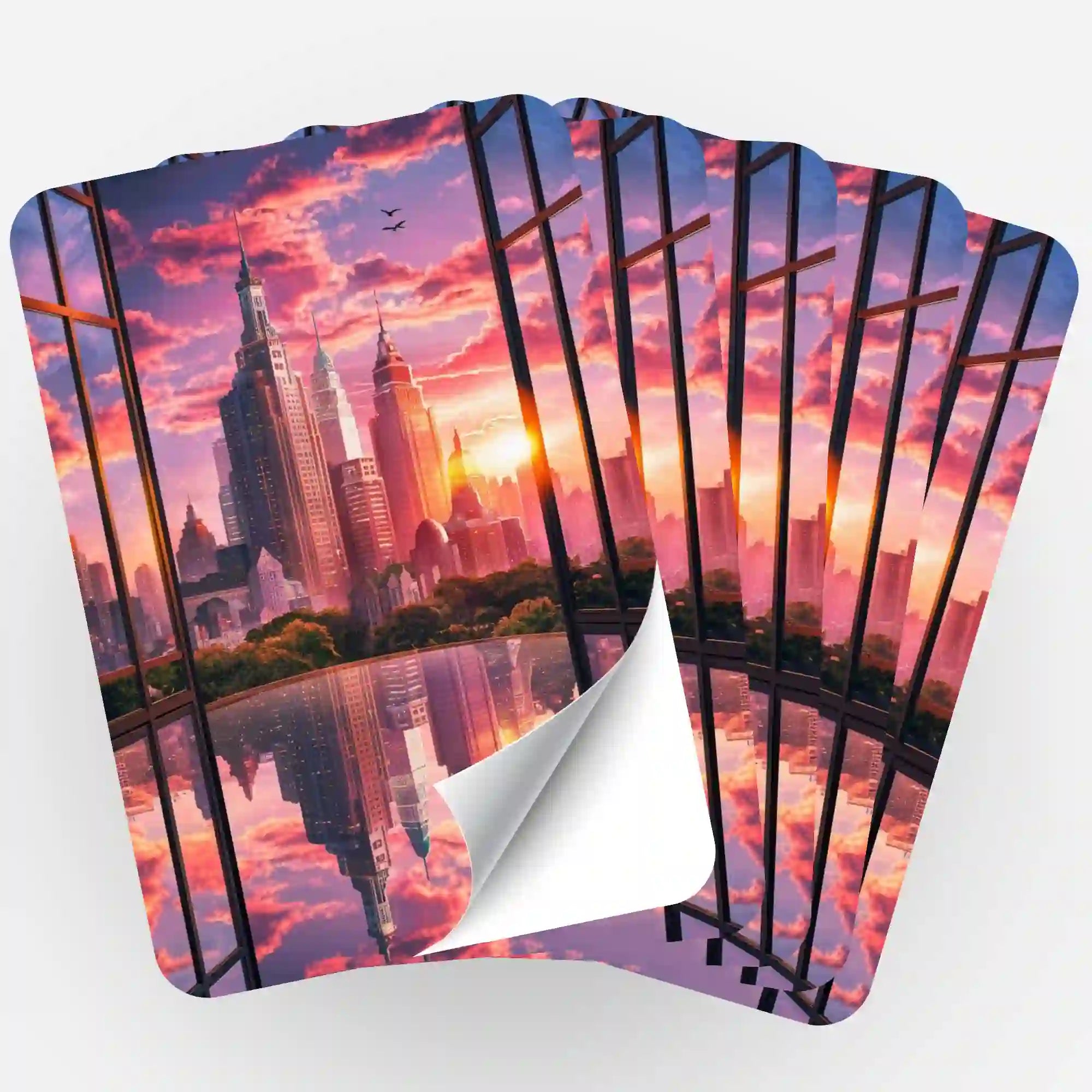 Aufkleber 5er-Set - Skyline Abendglühen "Limited Edition"