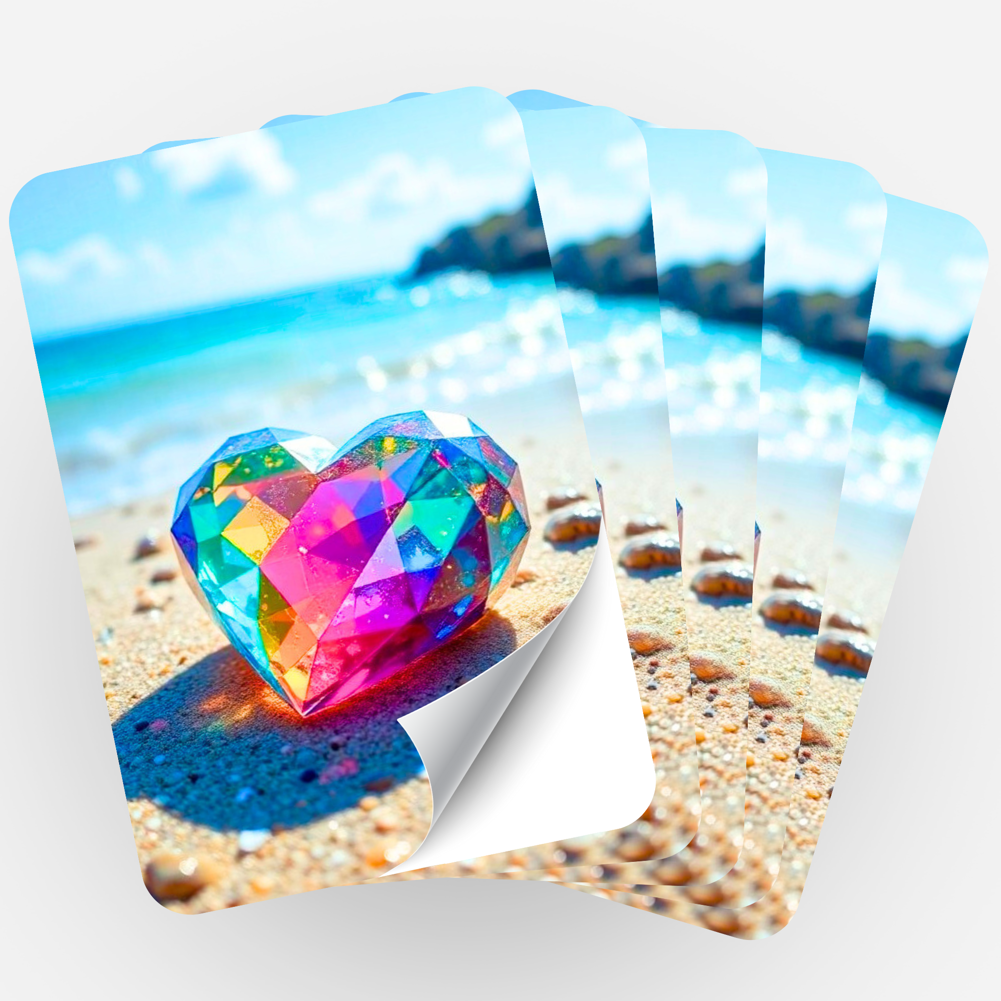 Aufkleber 5er-Set - Crystal Heart