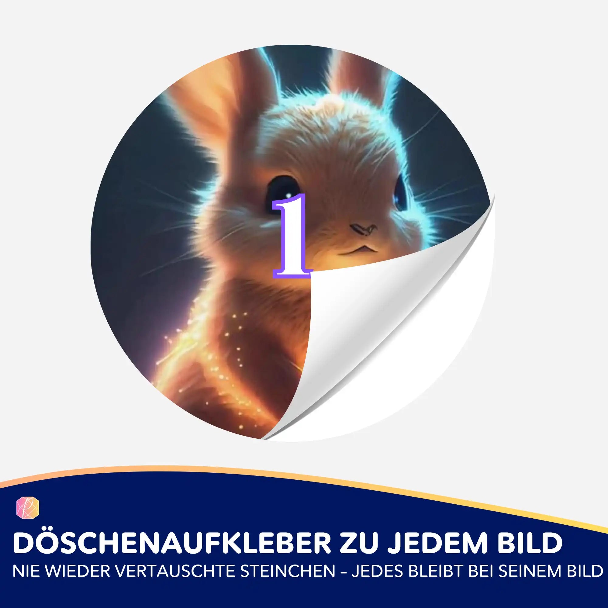 Döschenaufkleber - Funkelhäschen