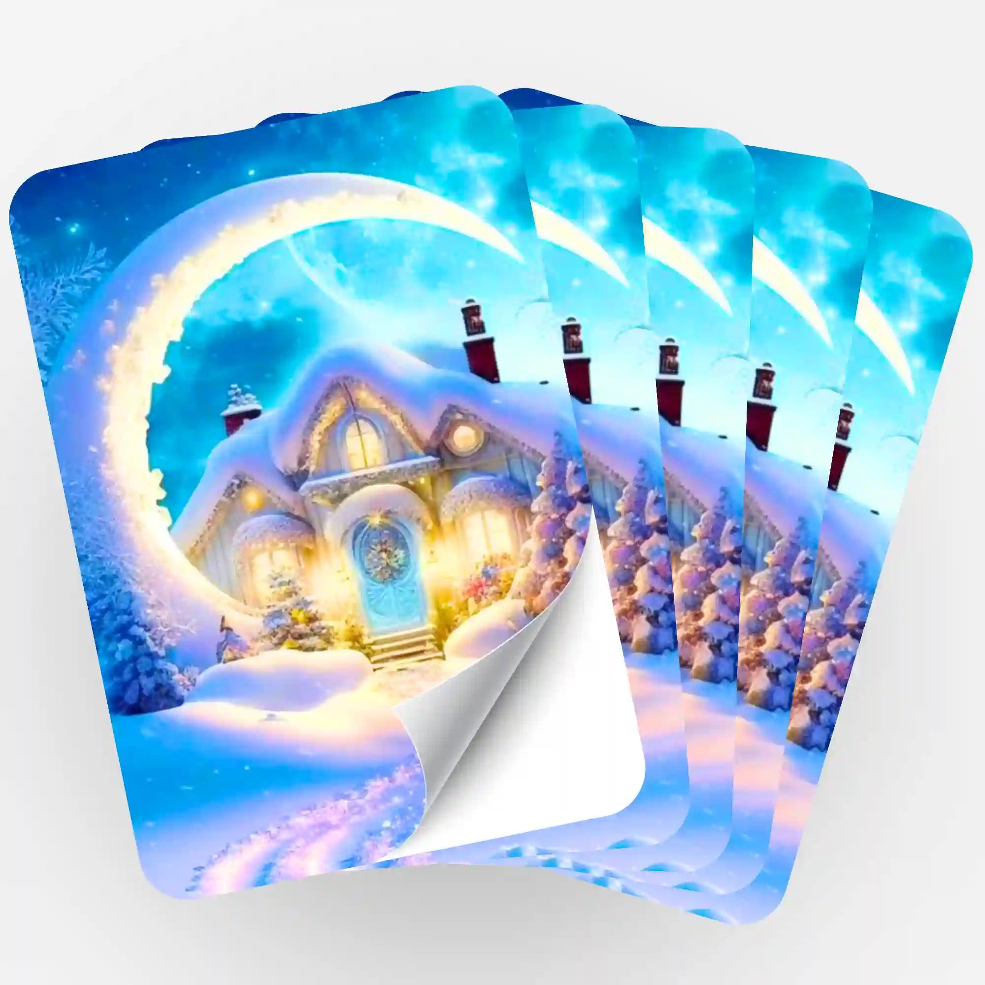 Aufkleber 5er-Set - Moon and Snow
