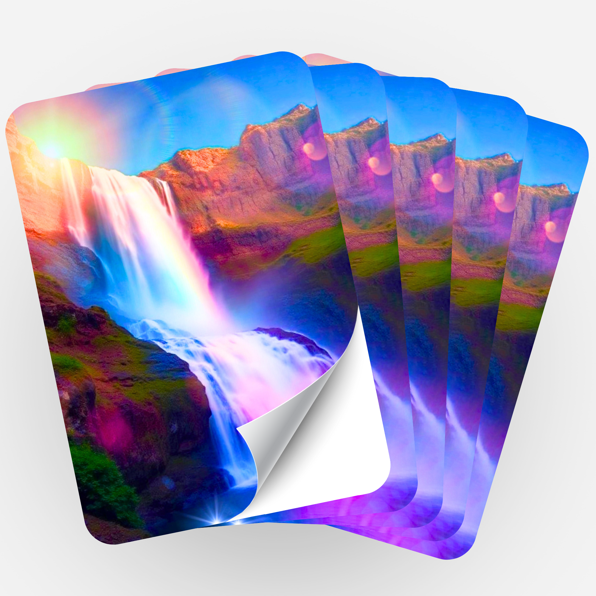 Aufkleber 5er-Set - Glanz des Wasserfalls