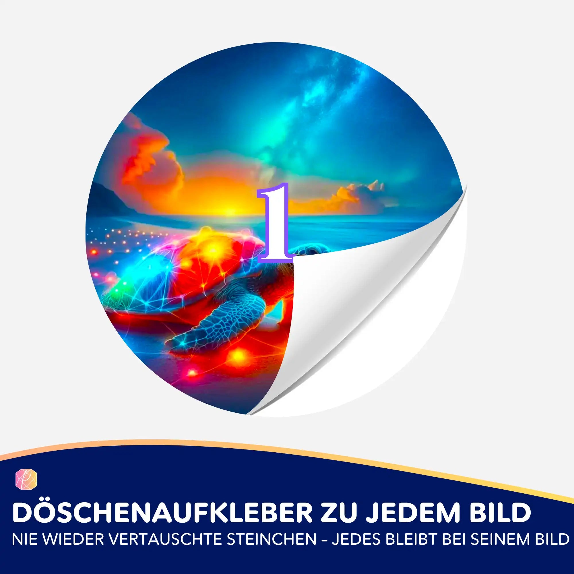 Döschenaufkleber - Colorful sparkling Turtle
