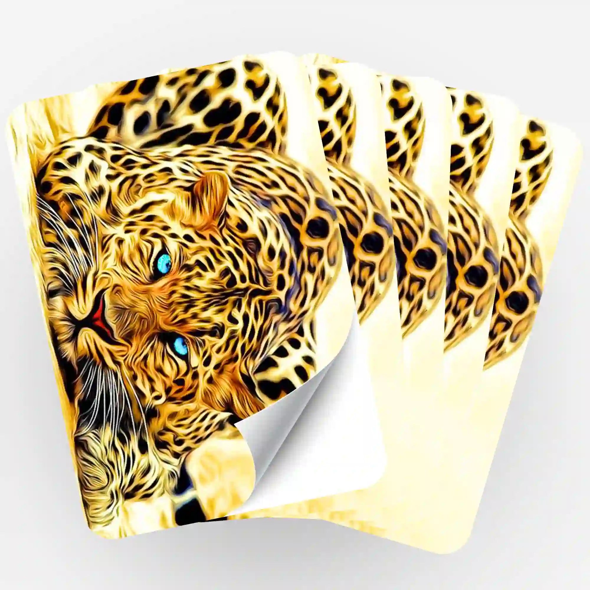 Aufkleber 5er-Set - Leopard Blue Eyes MINI