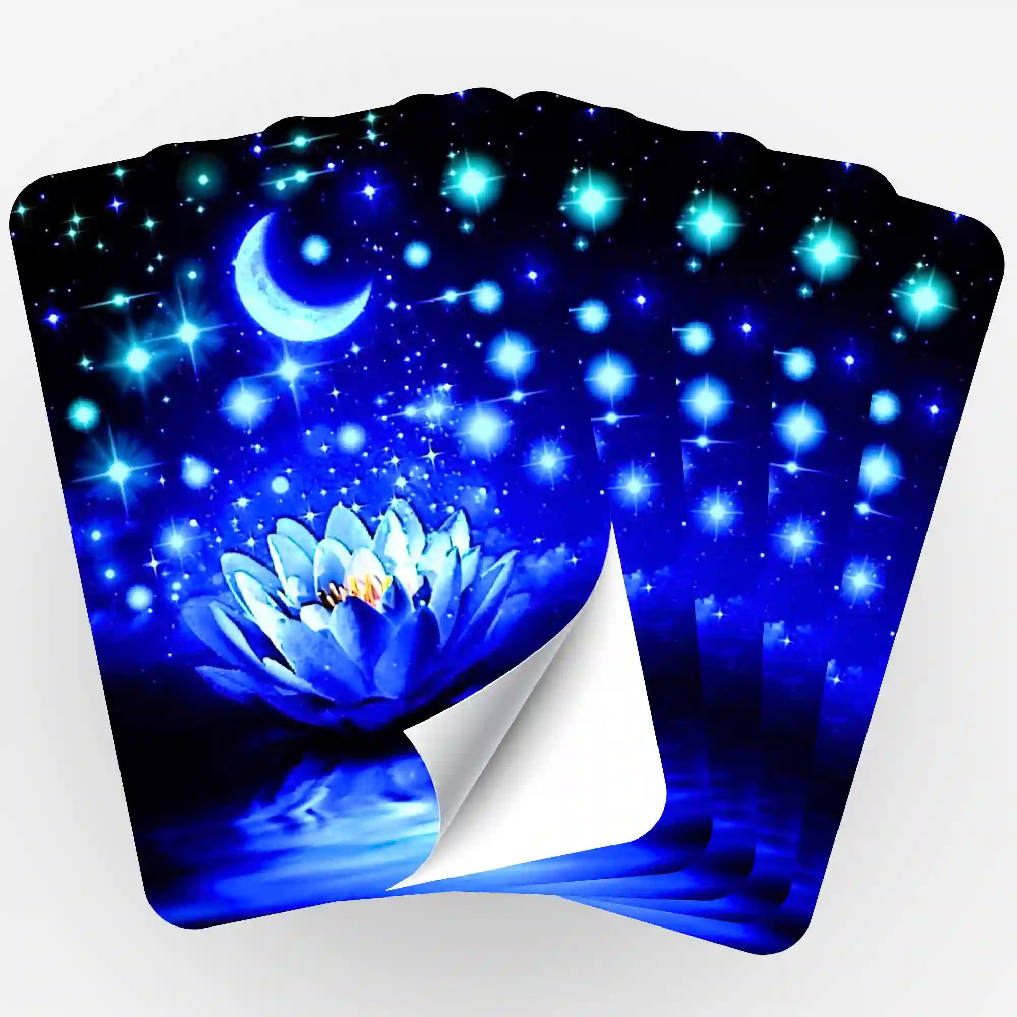 Aufkleber 5er-Set - Blaue Seerose MINI