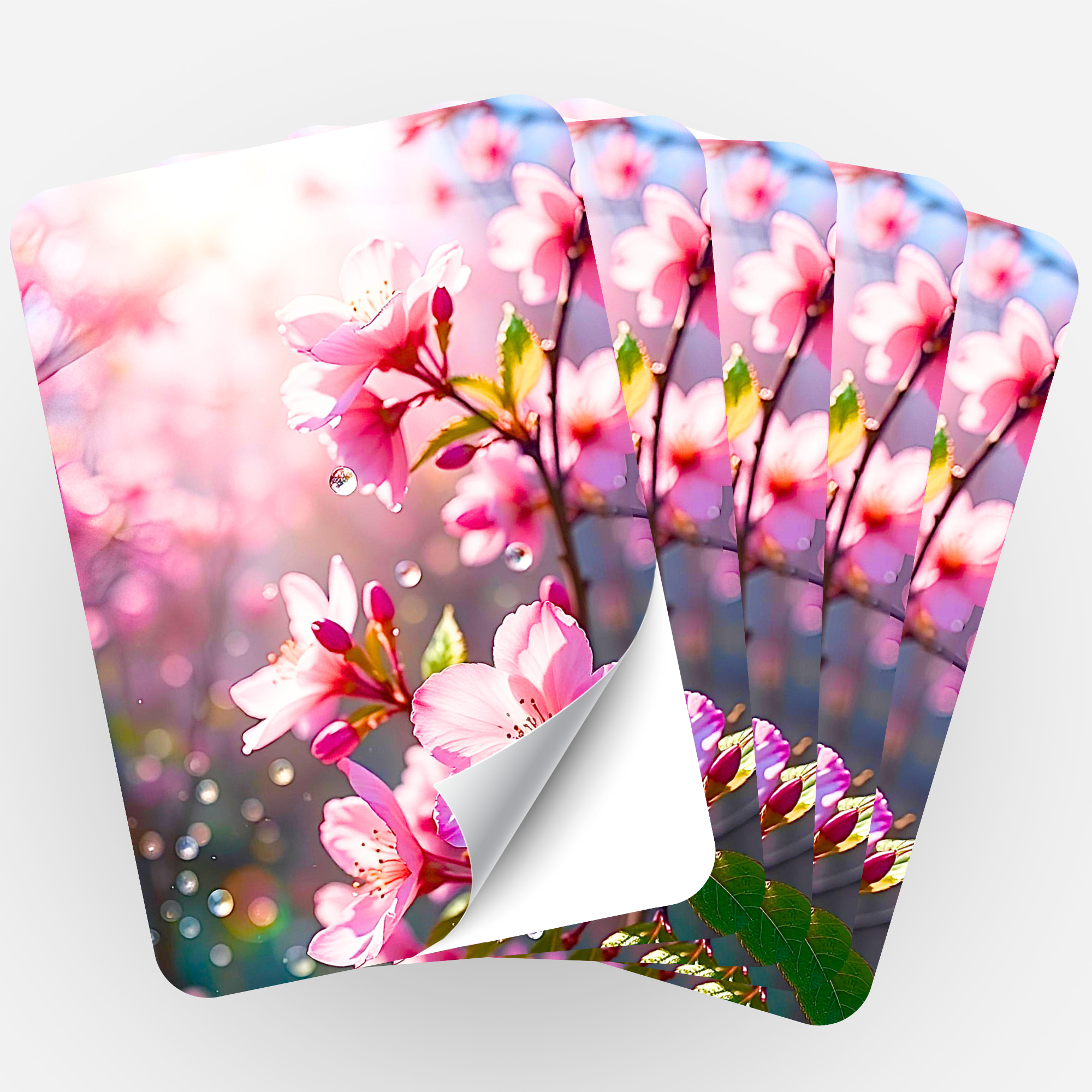 Aufkleber 5er-Set - Zarte Kirschblüten