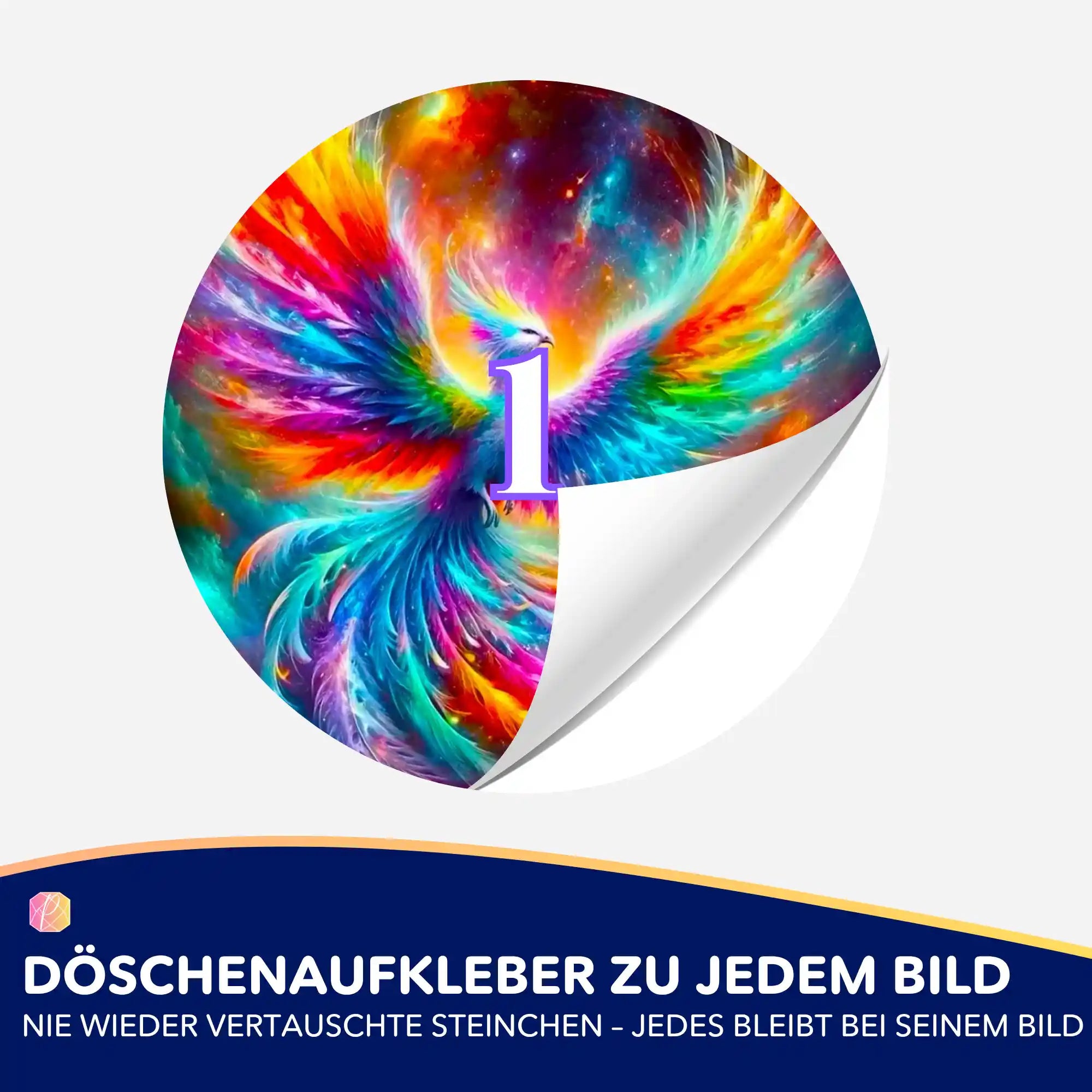 Döschenaufkleber - Phönix der bunten Farben