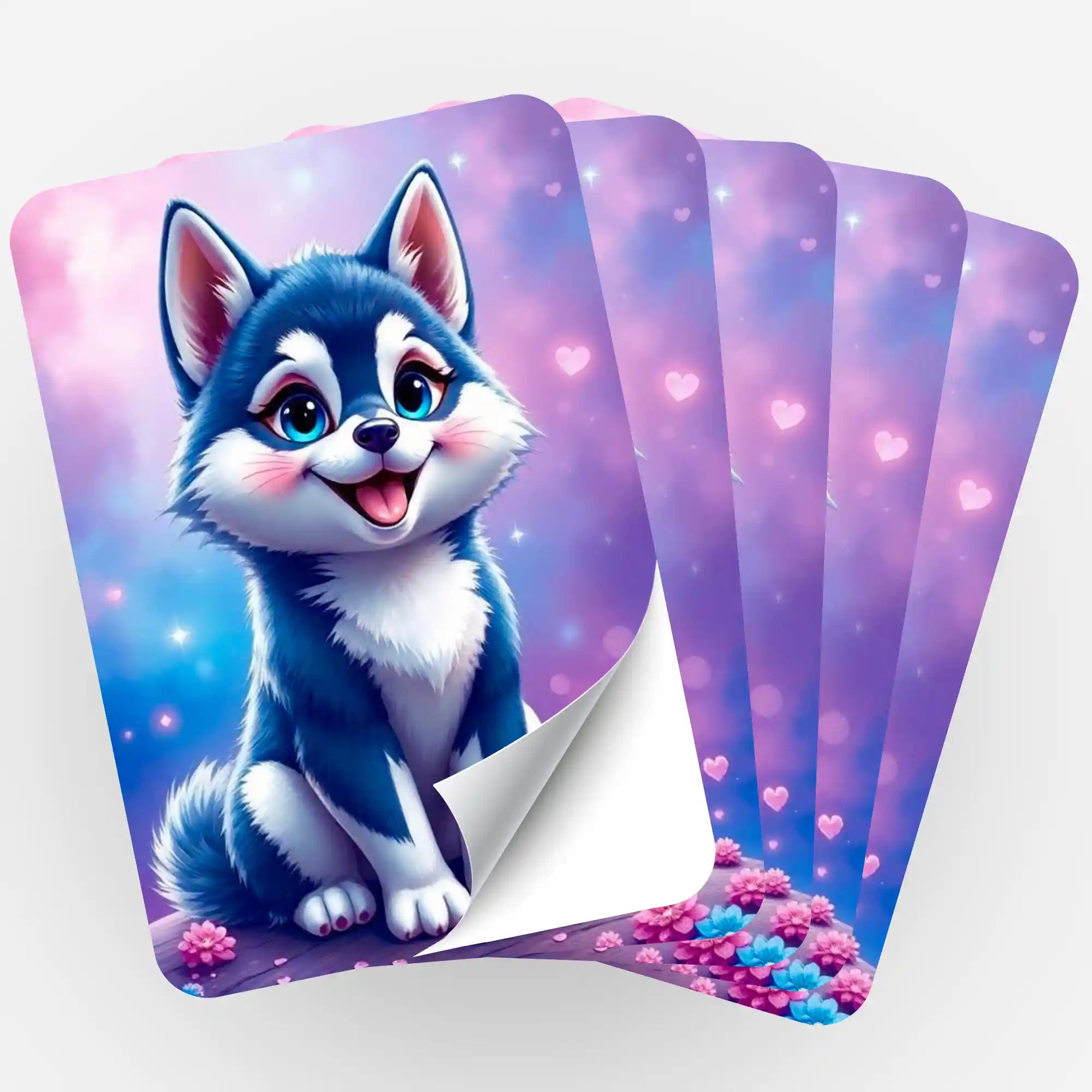 Aufkleber 5er-Set - Husky Happy