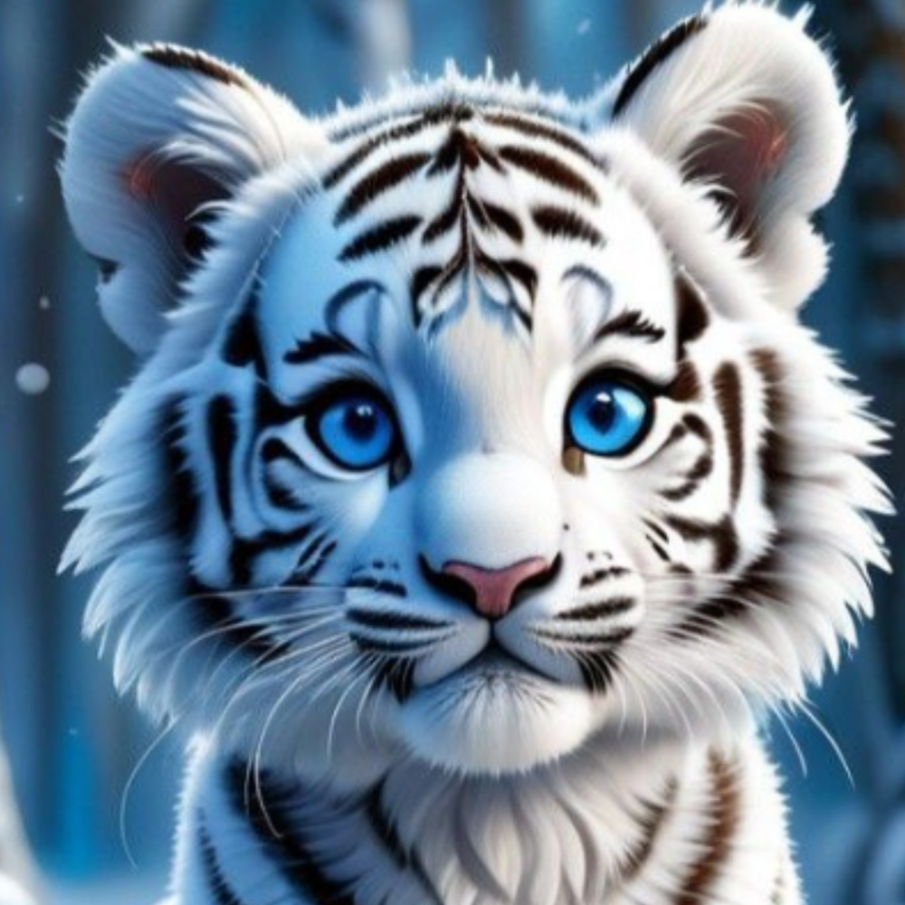Diamond Painting Mini - Schneetigerbaby