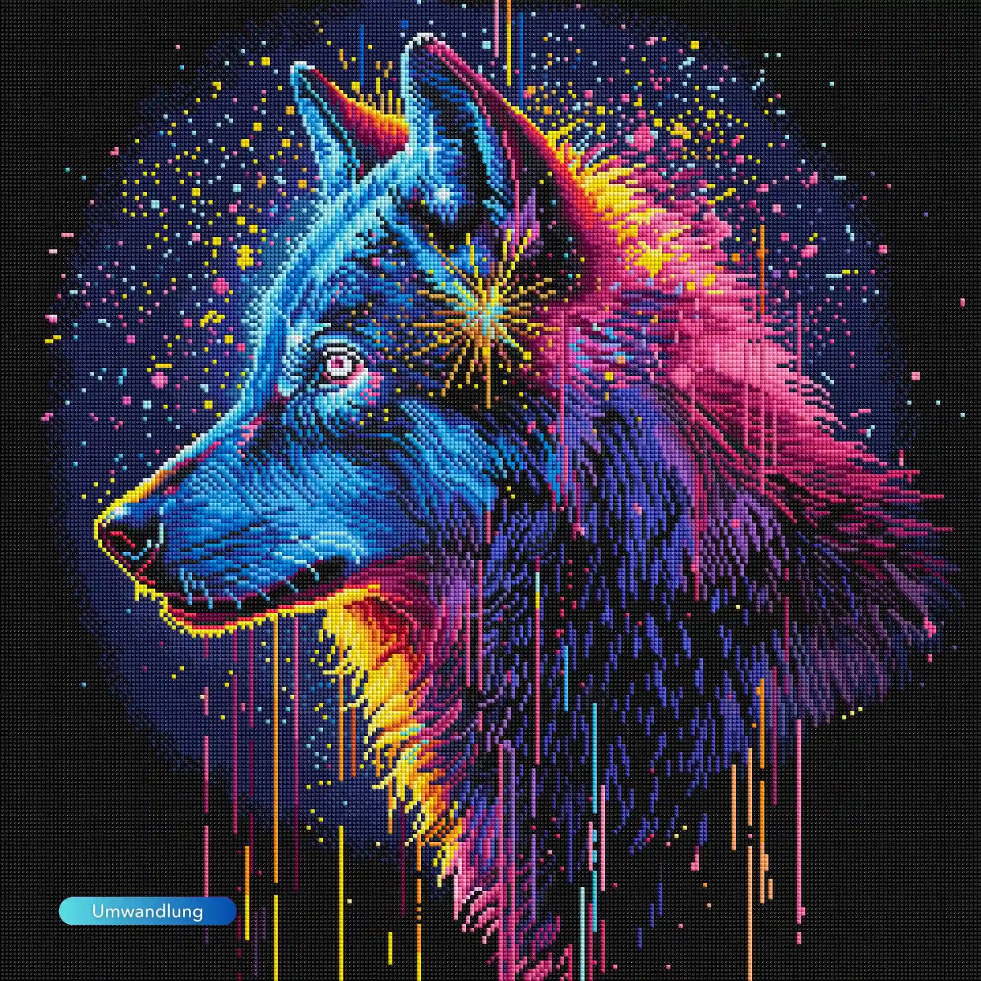 Diamond Painting - Krafttier Wolf: Klarheit & Instinkt