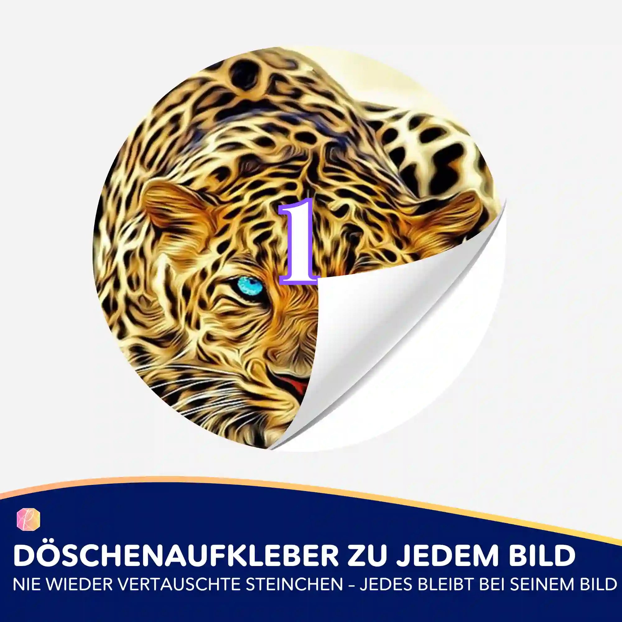 Döschenaufkleber - Leopard Blue Eyes MINI