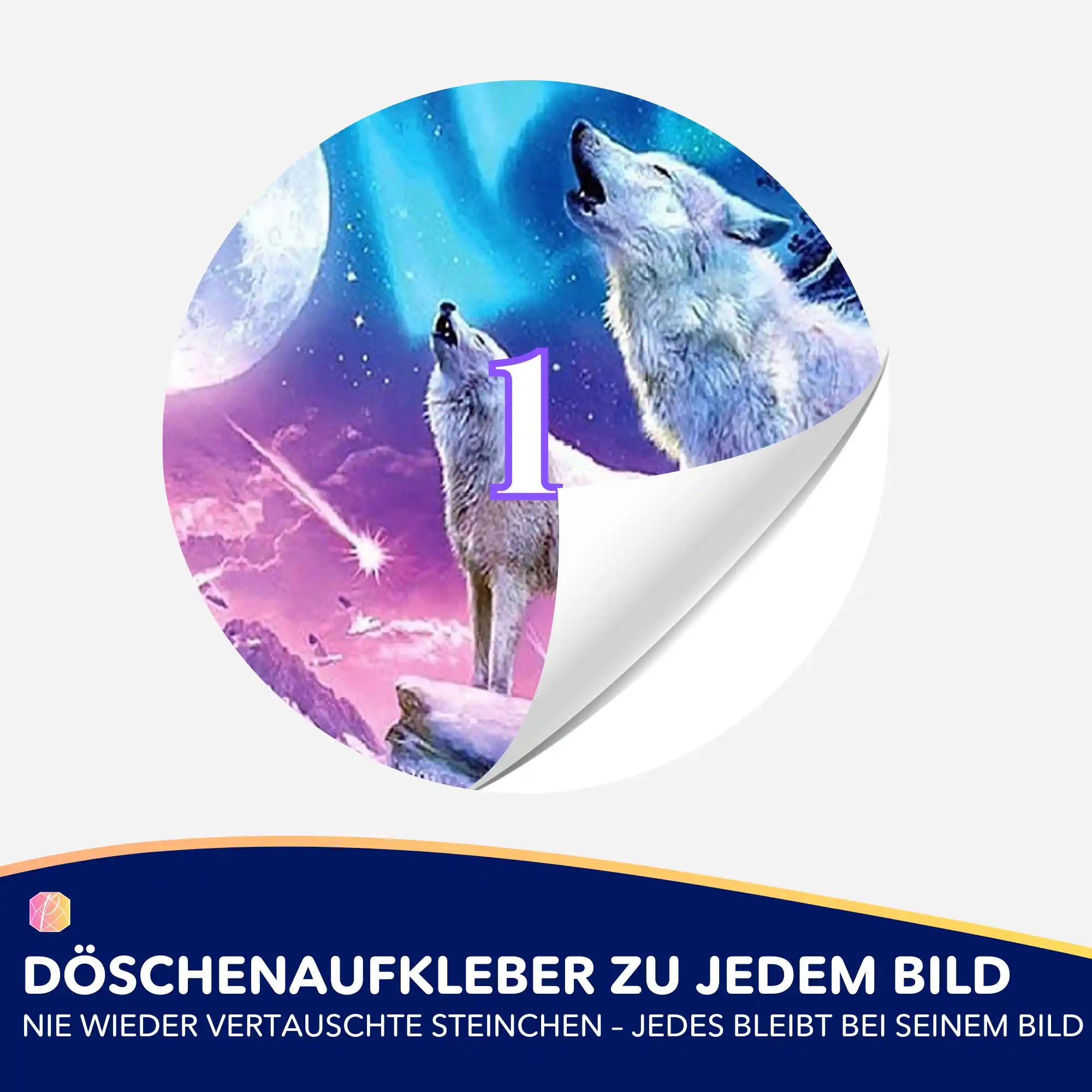 Döschenaufkleber - Weiße Wölfe im Winterland