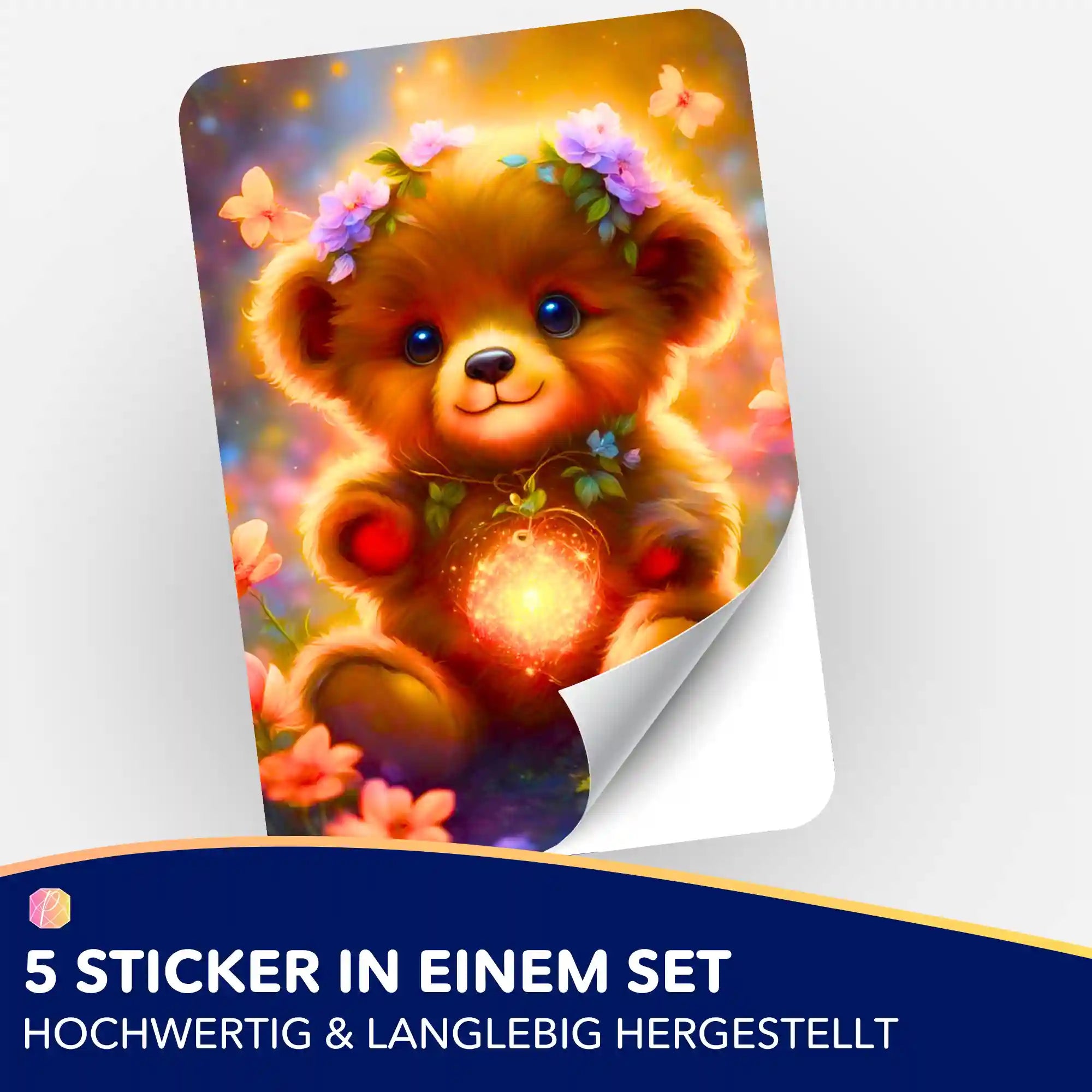 Aufkleber 5er-Set - Kleiner Leuchtbär