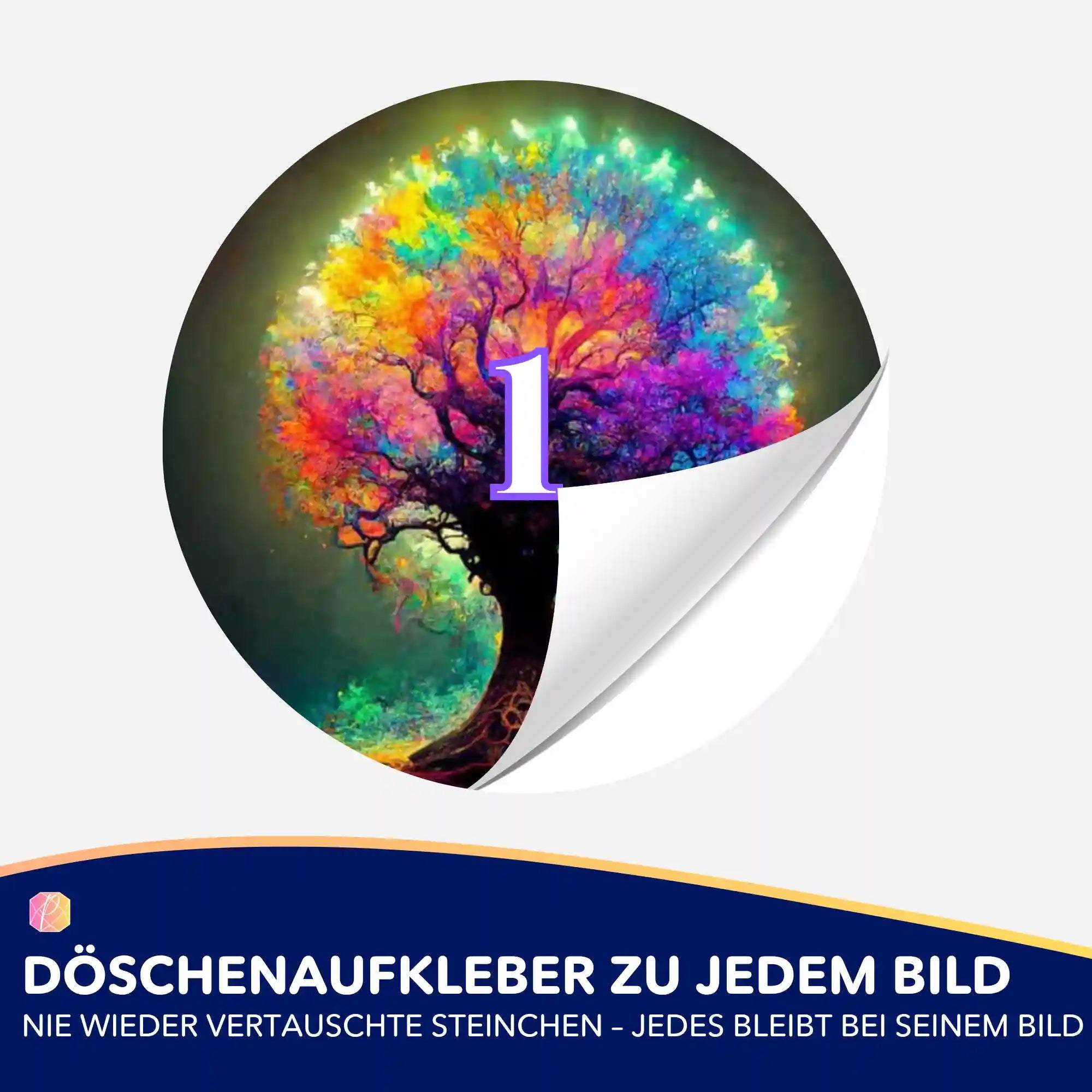 Döschenaufkleber - Colorful lightning Tree