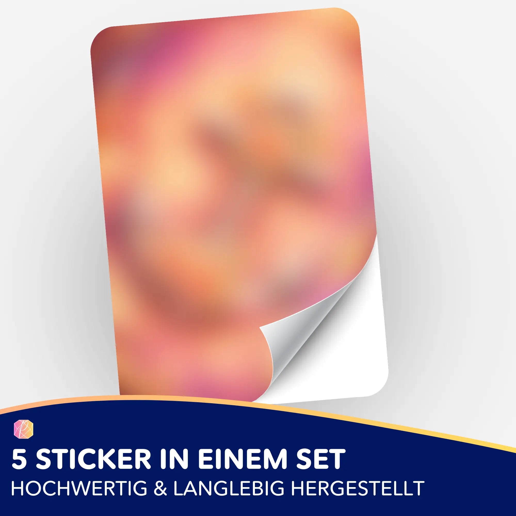 5er-Set Aufkleber für Diamond Painting Organisation mit sommerlichem Farbverlauf, hochwertige Sticker für Hobby-Fans