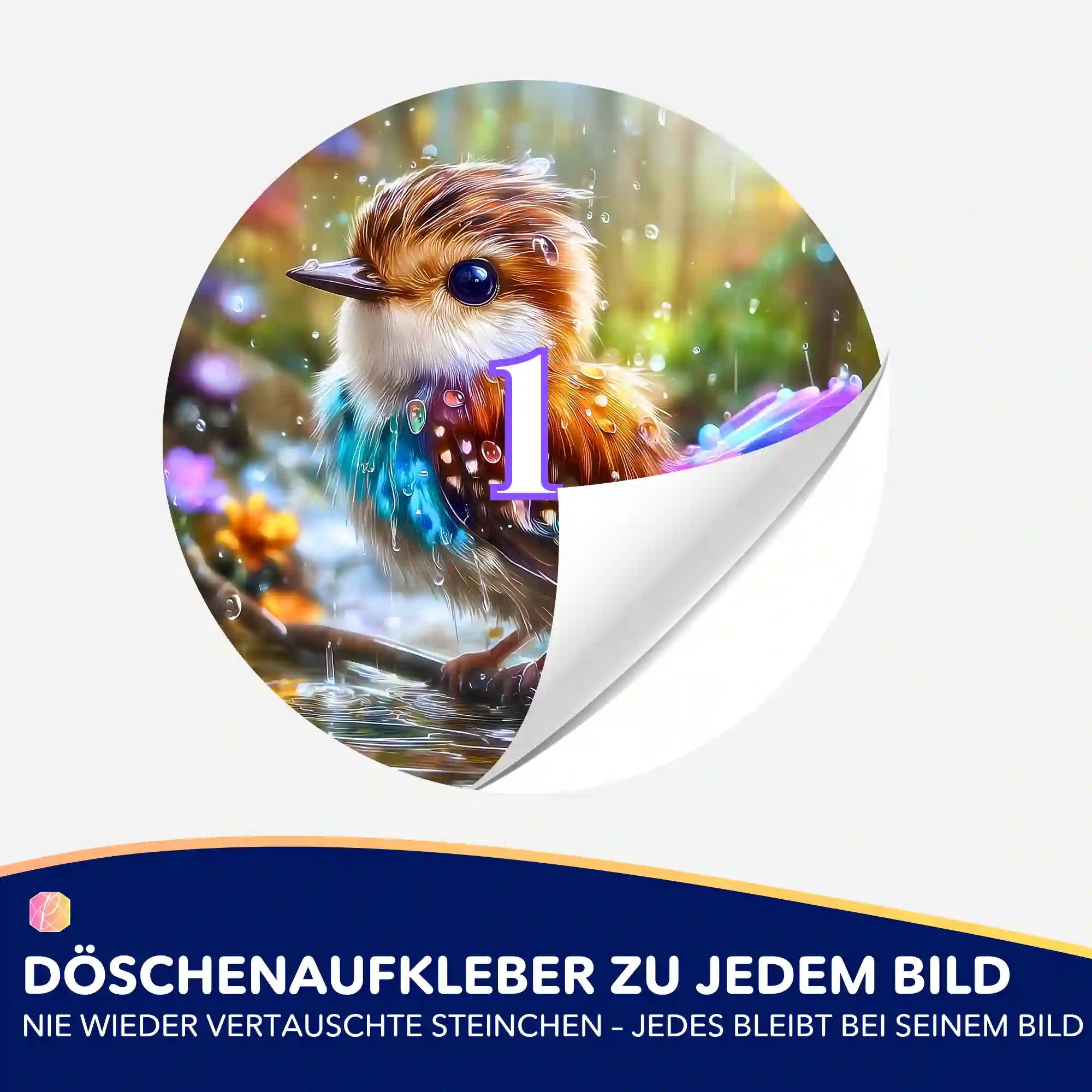 Döschenaufkleber - Eine Sommerdusche für Pieps
