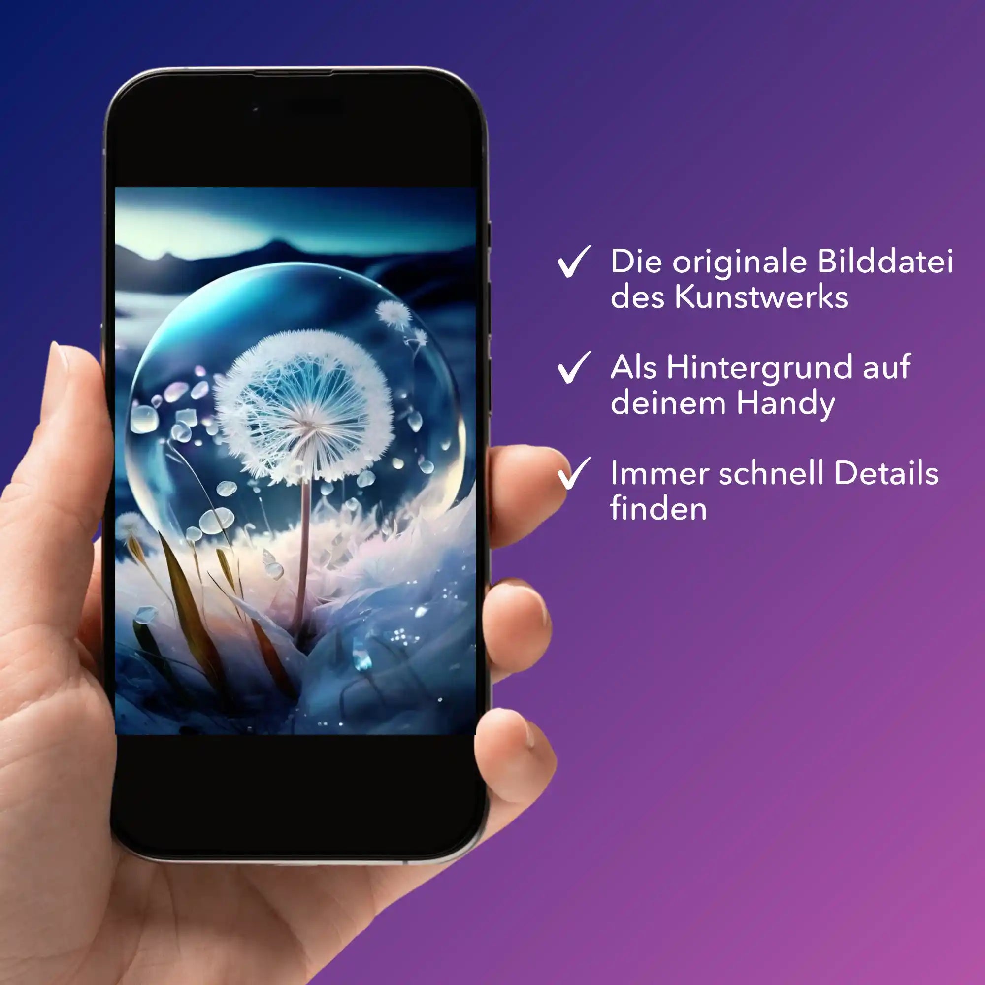 Digitale Bildmappe - Pusteblume Eiskristall