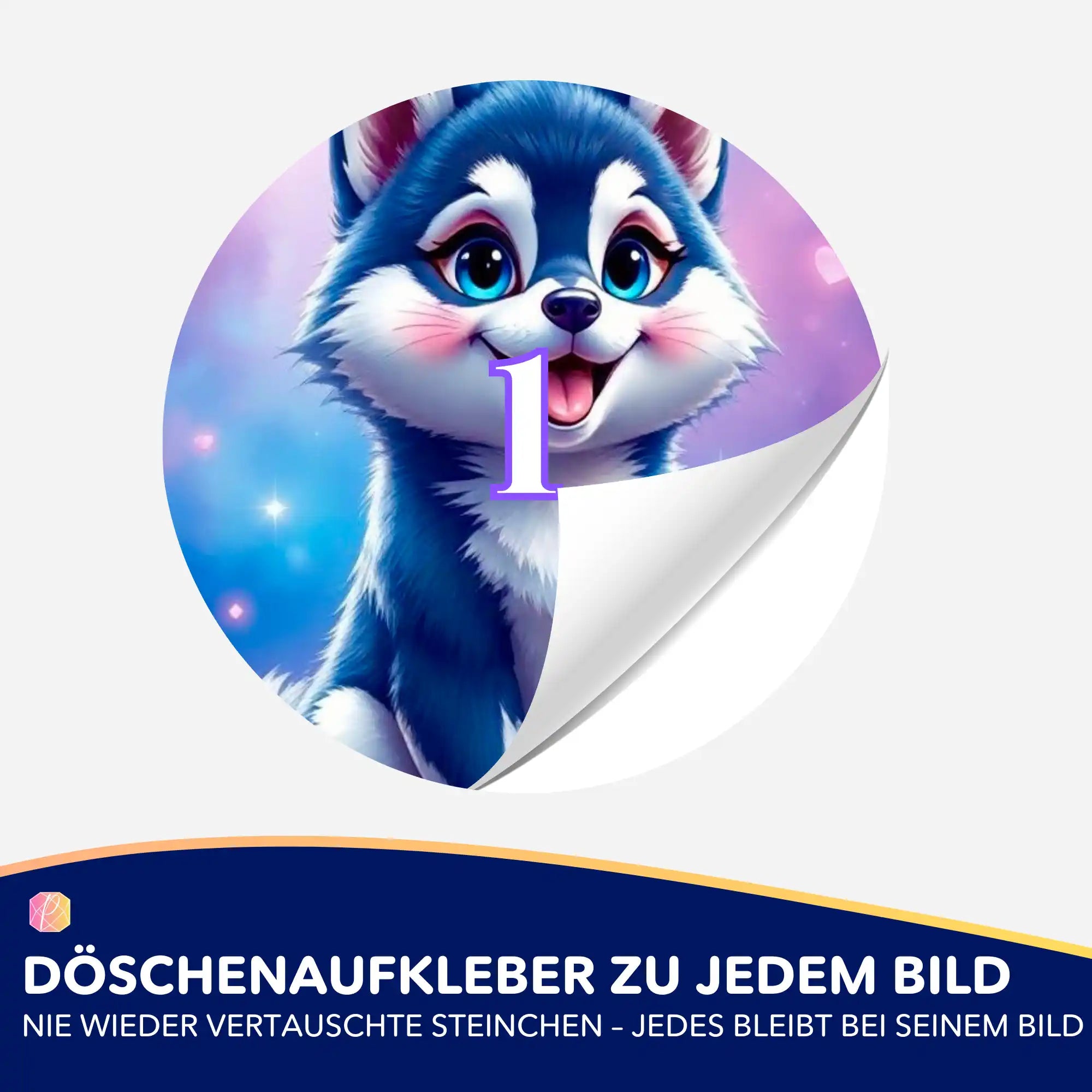 Döschenaufkleber - Husky Happy