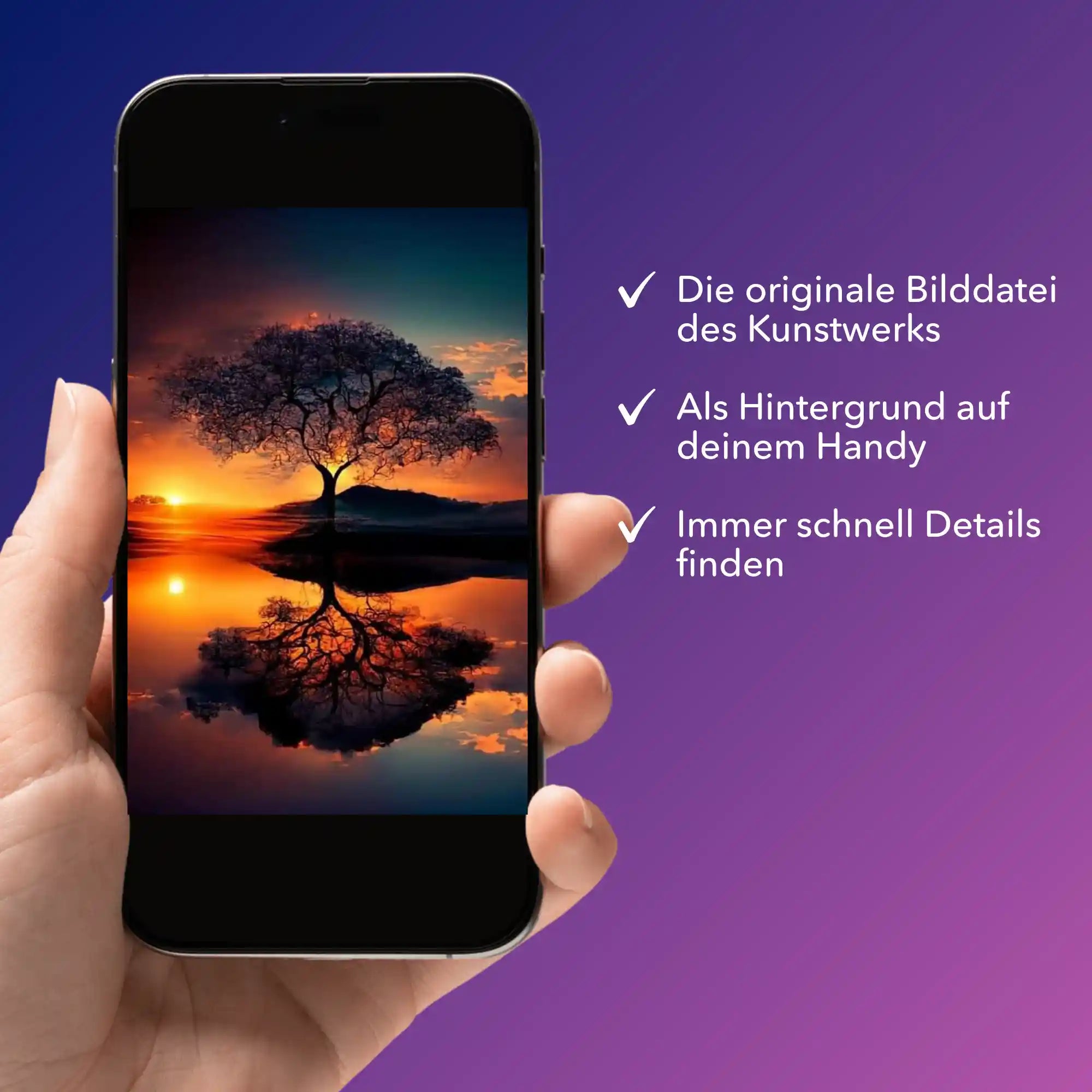 Digitale Bildmappe - Baum im Sonnenuntergang