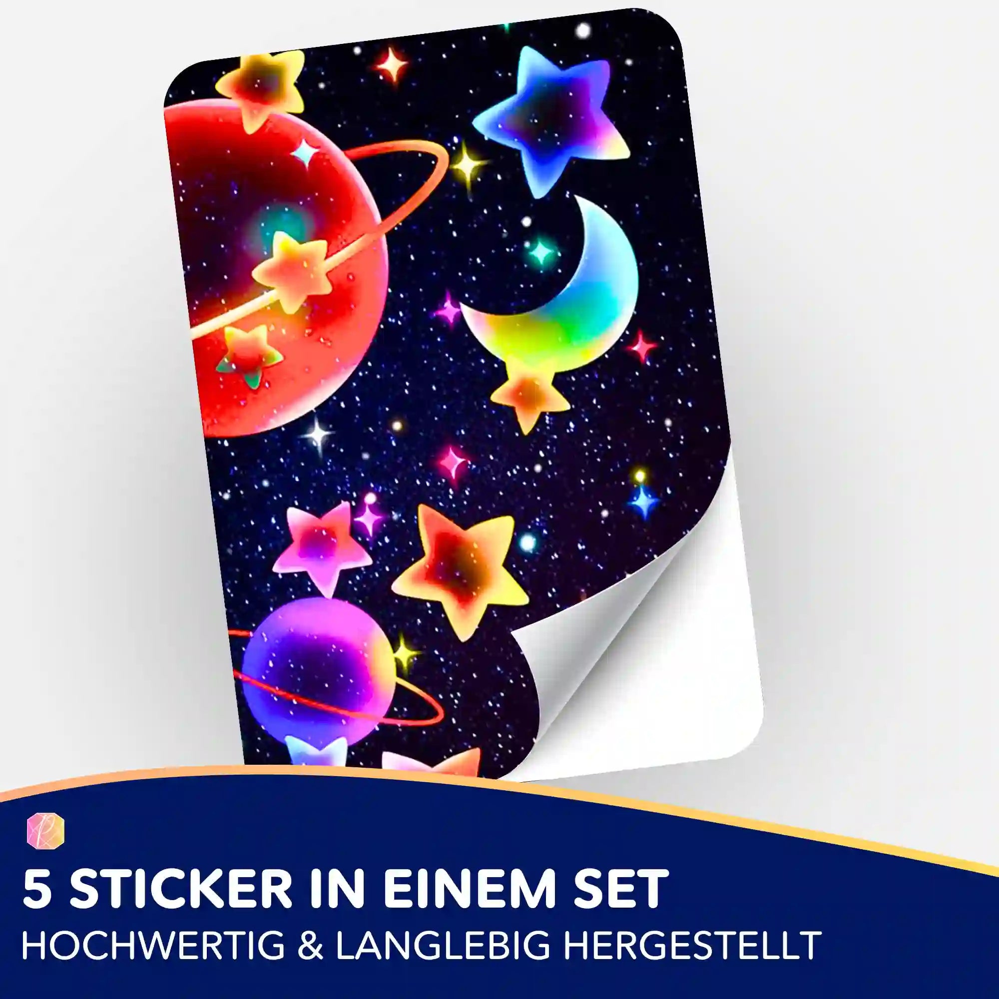 Aufkleber 5er-Set - Buntes Universum