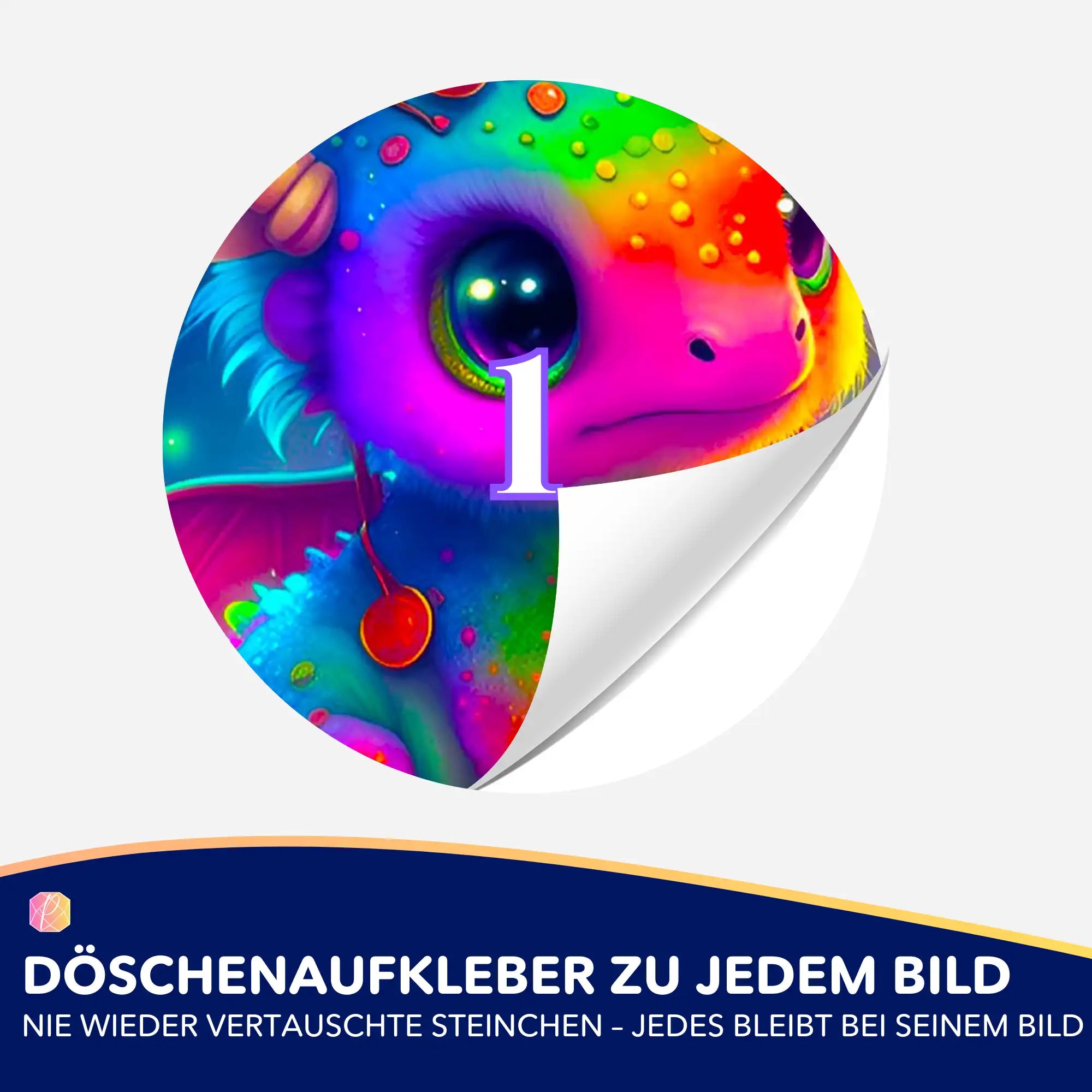 Döschenaufkleber - Regenbogendrache