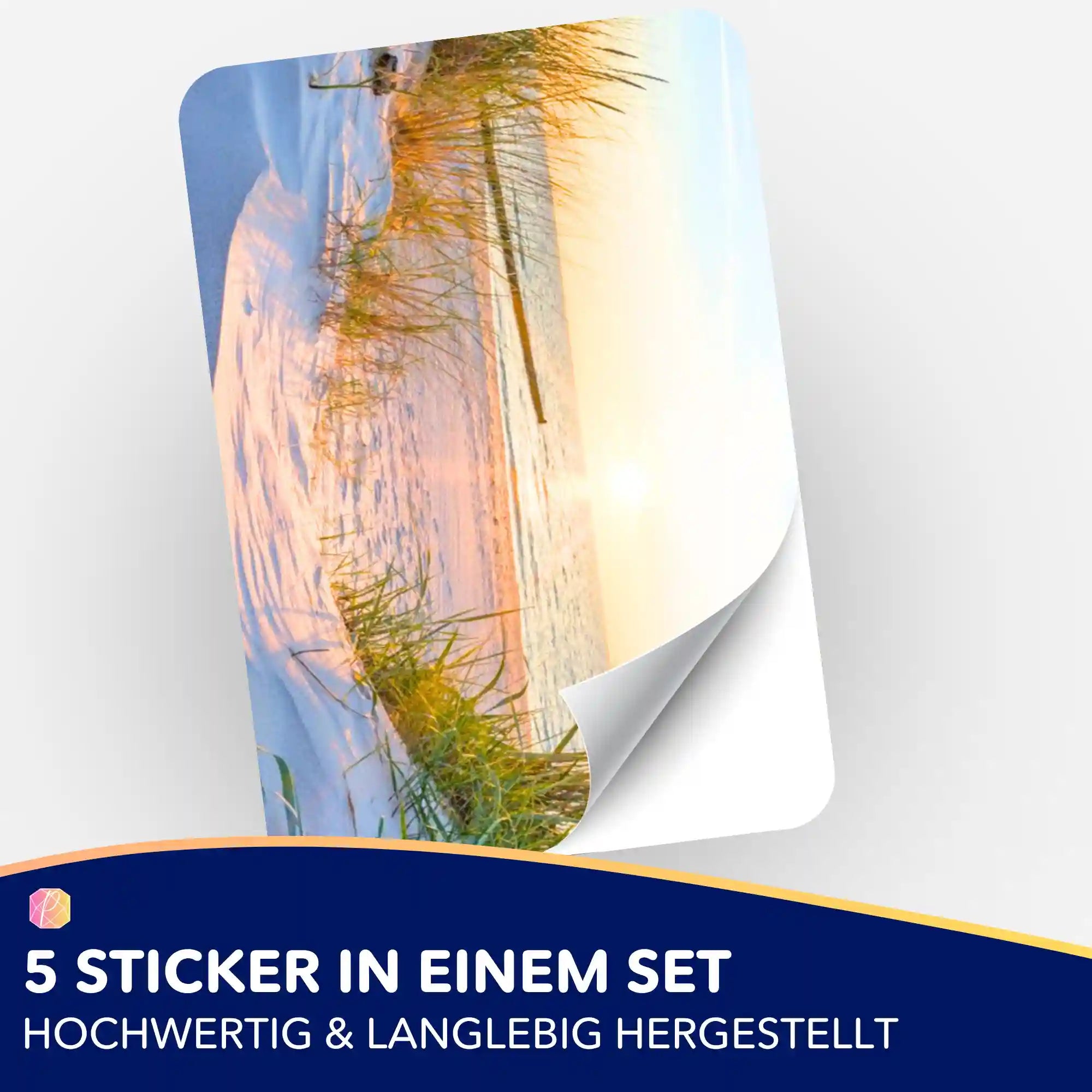 Aufkleber 5er-Set - Entspannung im Sonnenuntergang