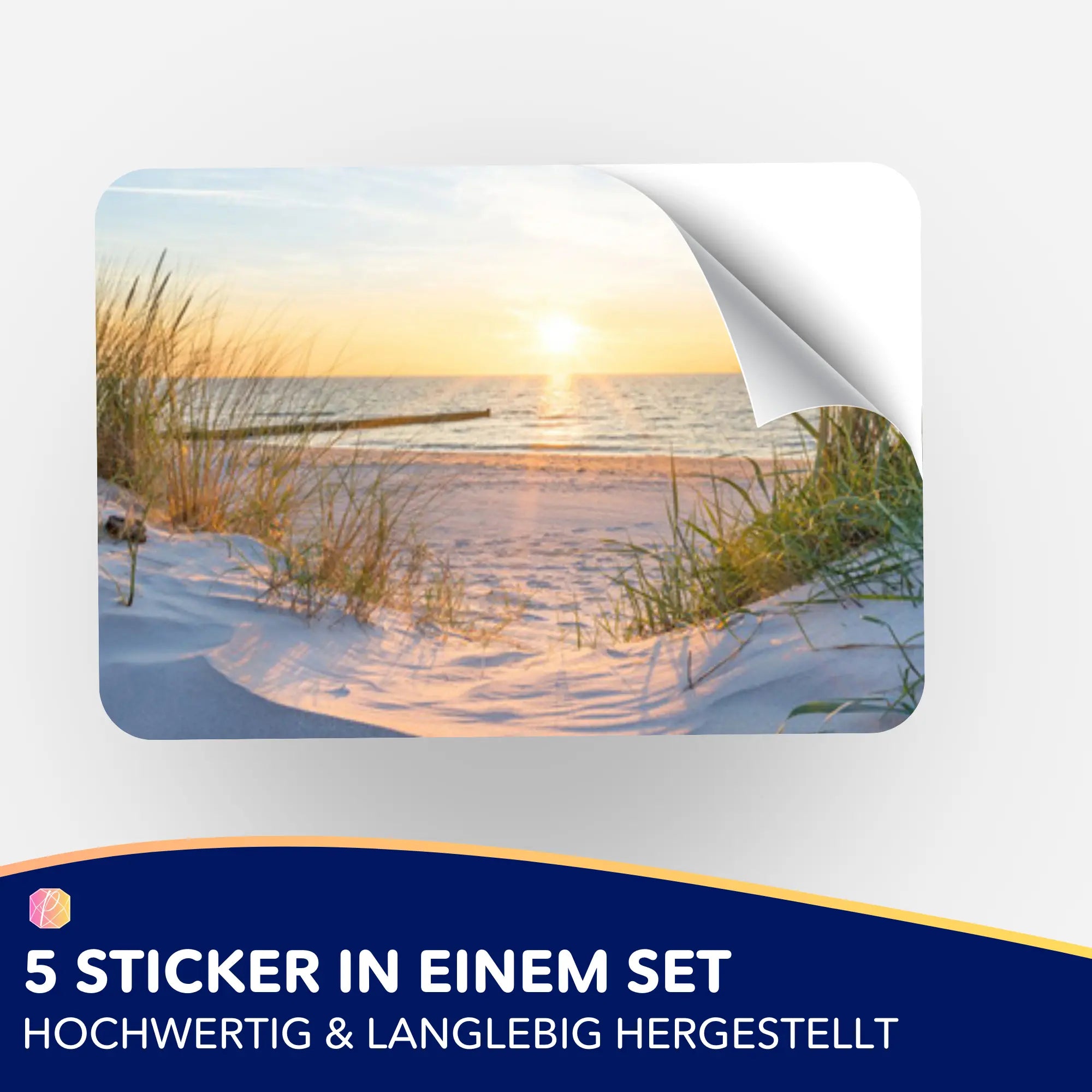 Aufkleber 5er-Set - Entspannung im Sonnenuntergang