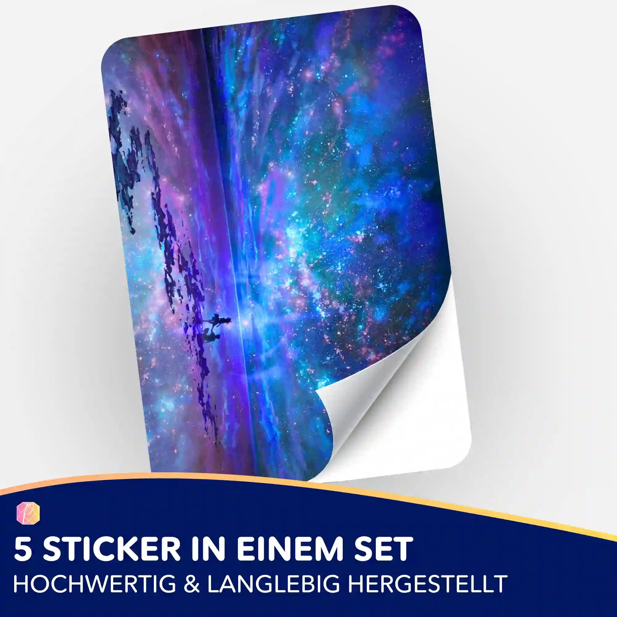 Aufkleber 5er-Set - Ozean trifft auf Universum MINI