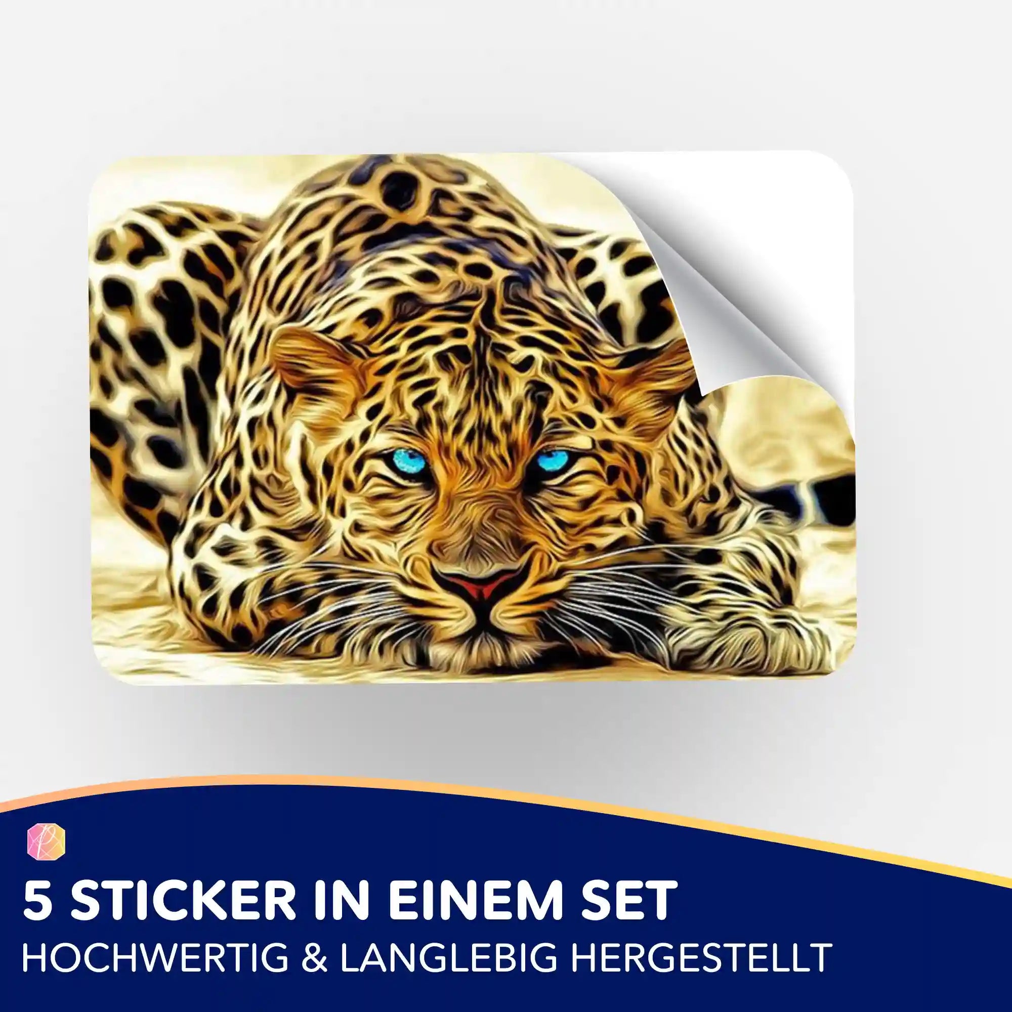 Aufkleber 5er-Set - Leopard Blue Eyes MINI