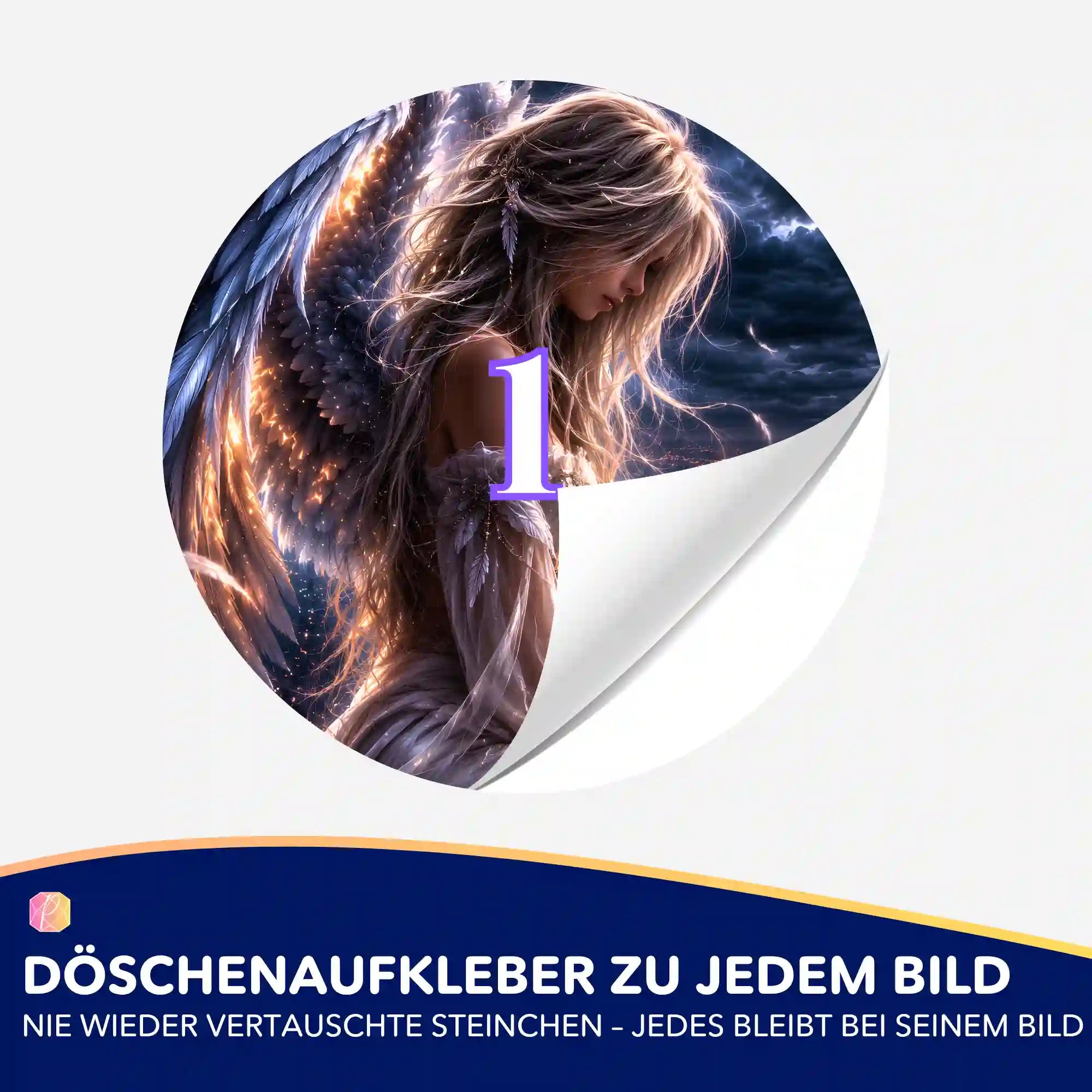 Döschenaufkleber für Diamond Painting mit Engels-Motiv zur einfachen Beschriftung der Steinfarben beim Sortieren