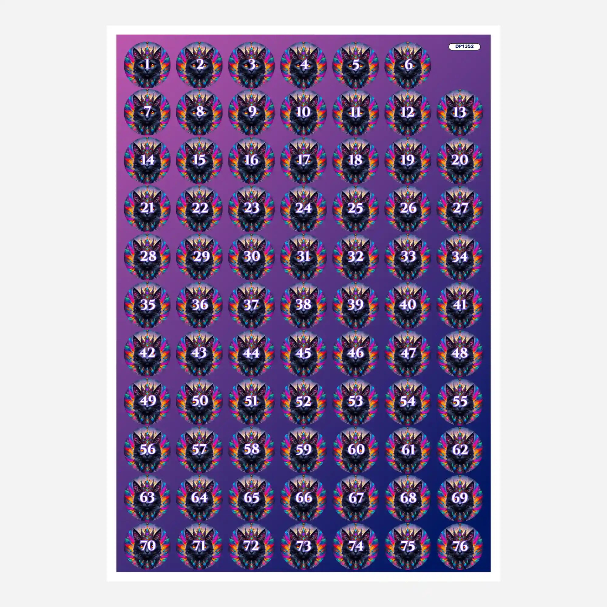 Döschenaufkleber - Mystic colorsplash Cat