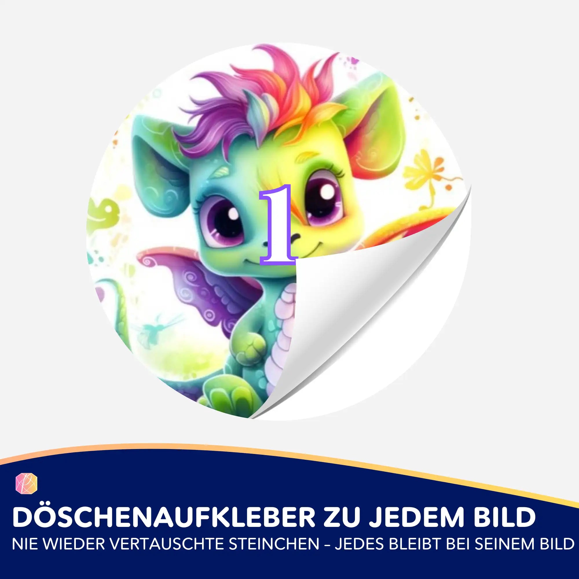 Döschenaufkleber - Happy Dragon
