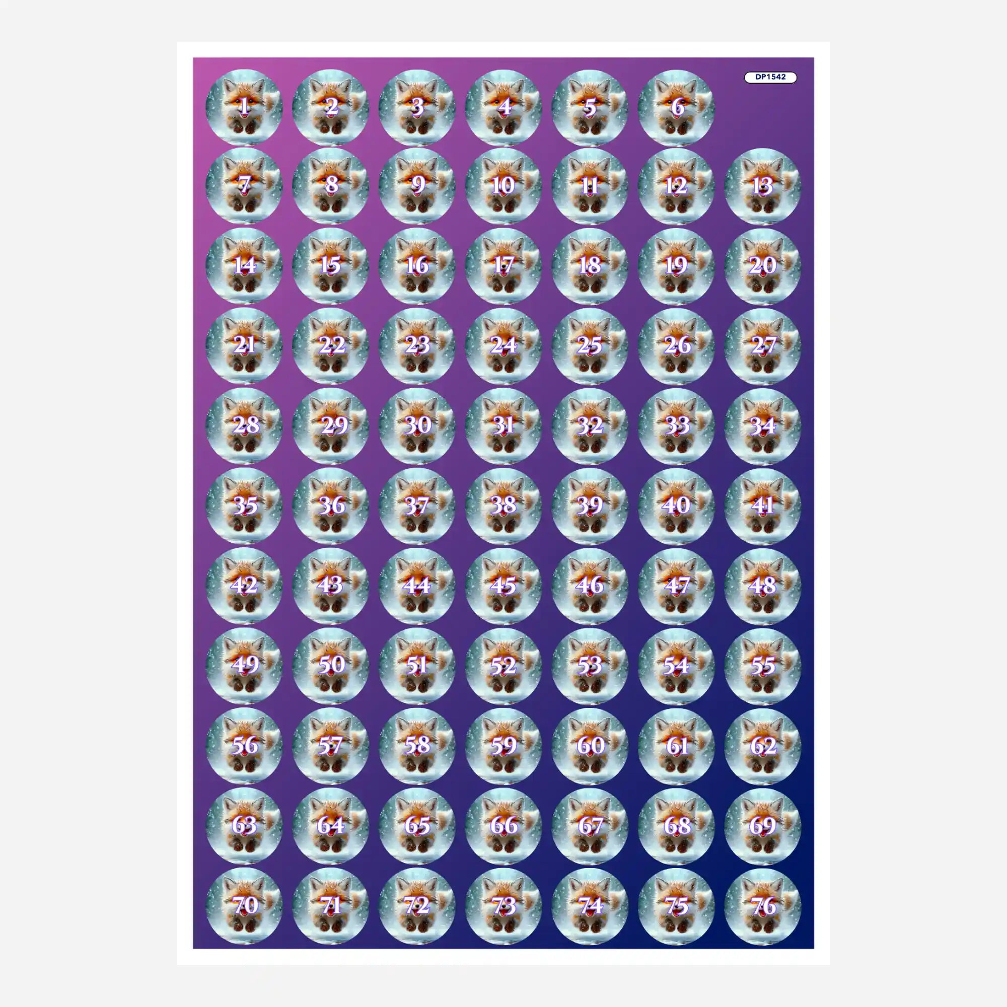 Döschenaufkleber - Kleiner Fuchs im Winterwald