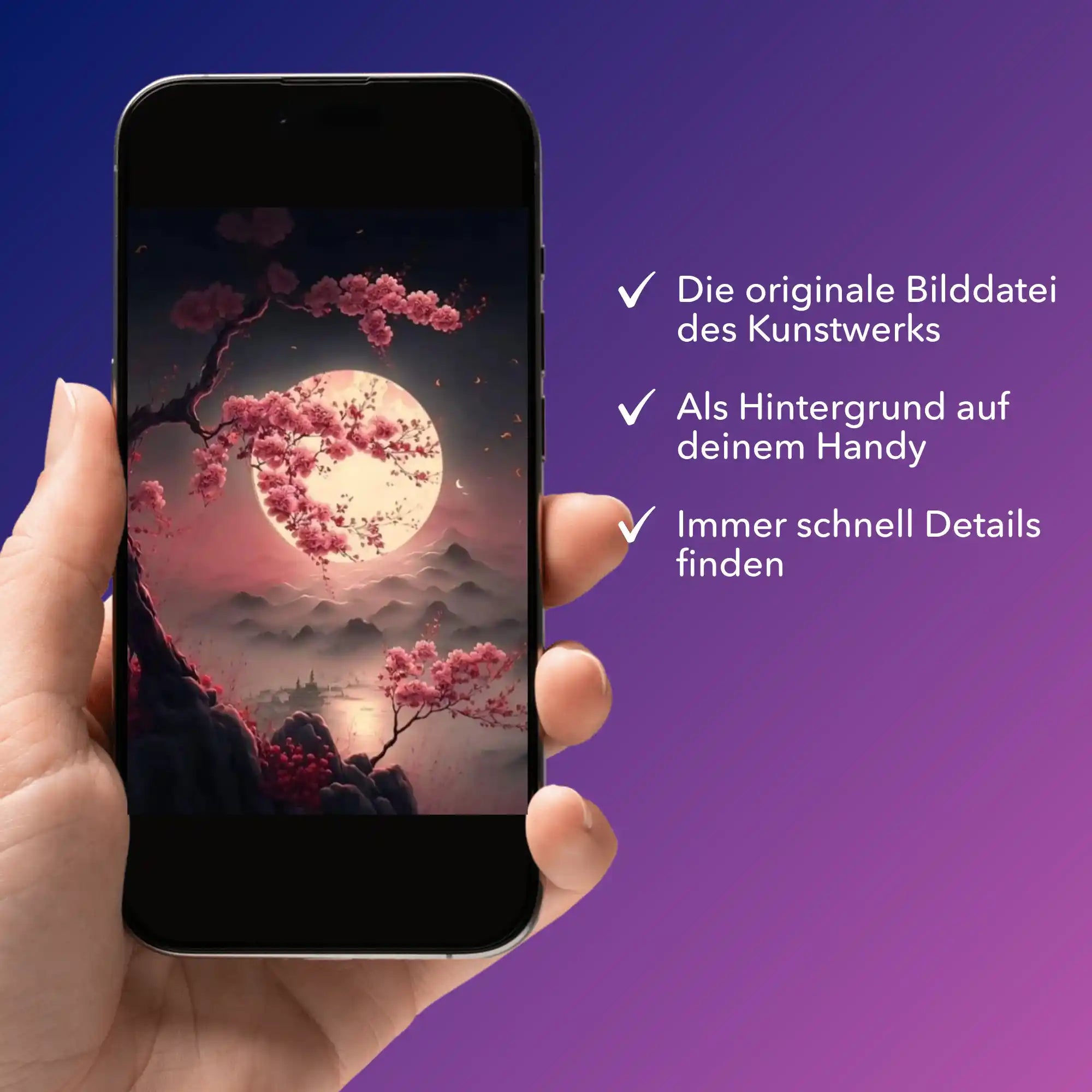 Digitale Bildmappe - Kirschblüten im Mondschein