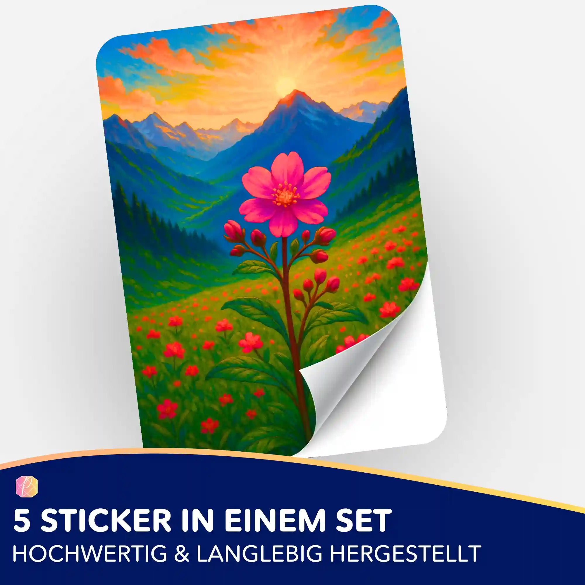 Aufkleber 5er-Set - Jennifer Special - Gebirgsblume