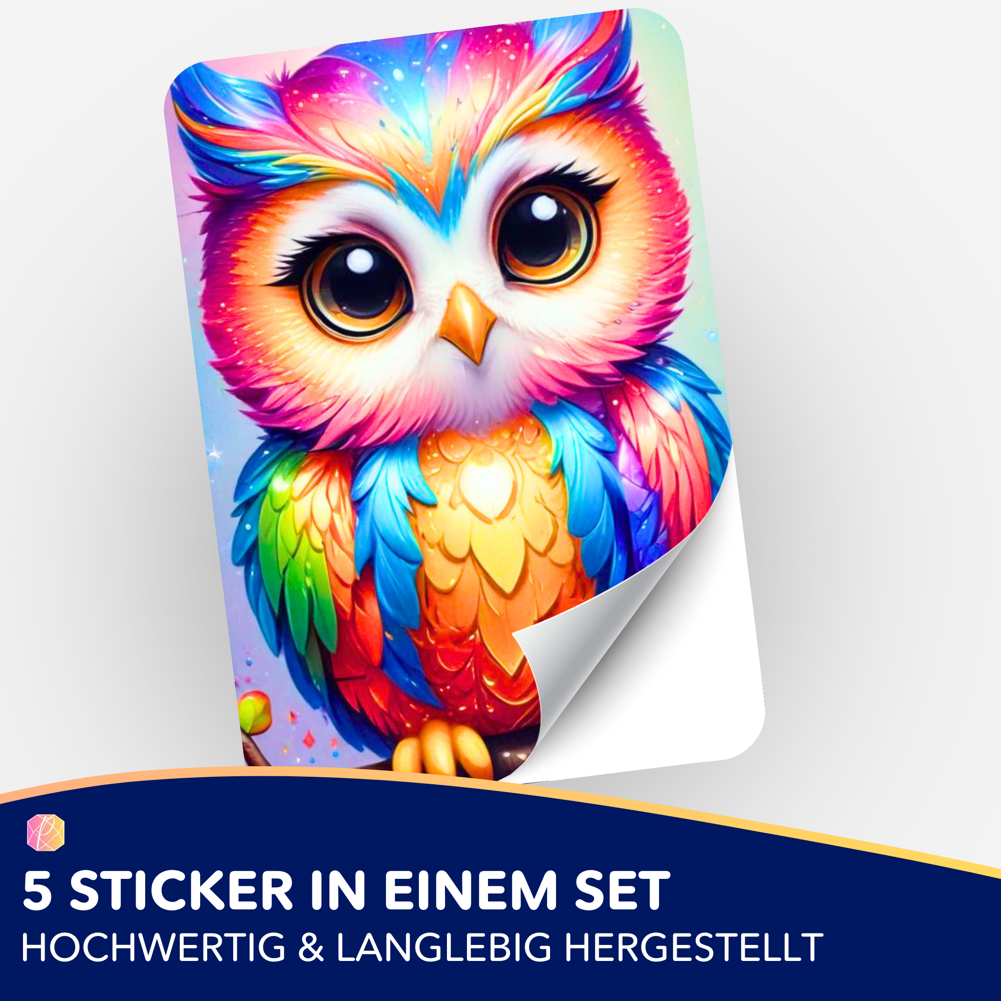 Aufkleber 5er-Set - Fairydust Special - Eule Fridolin