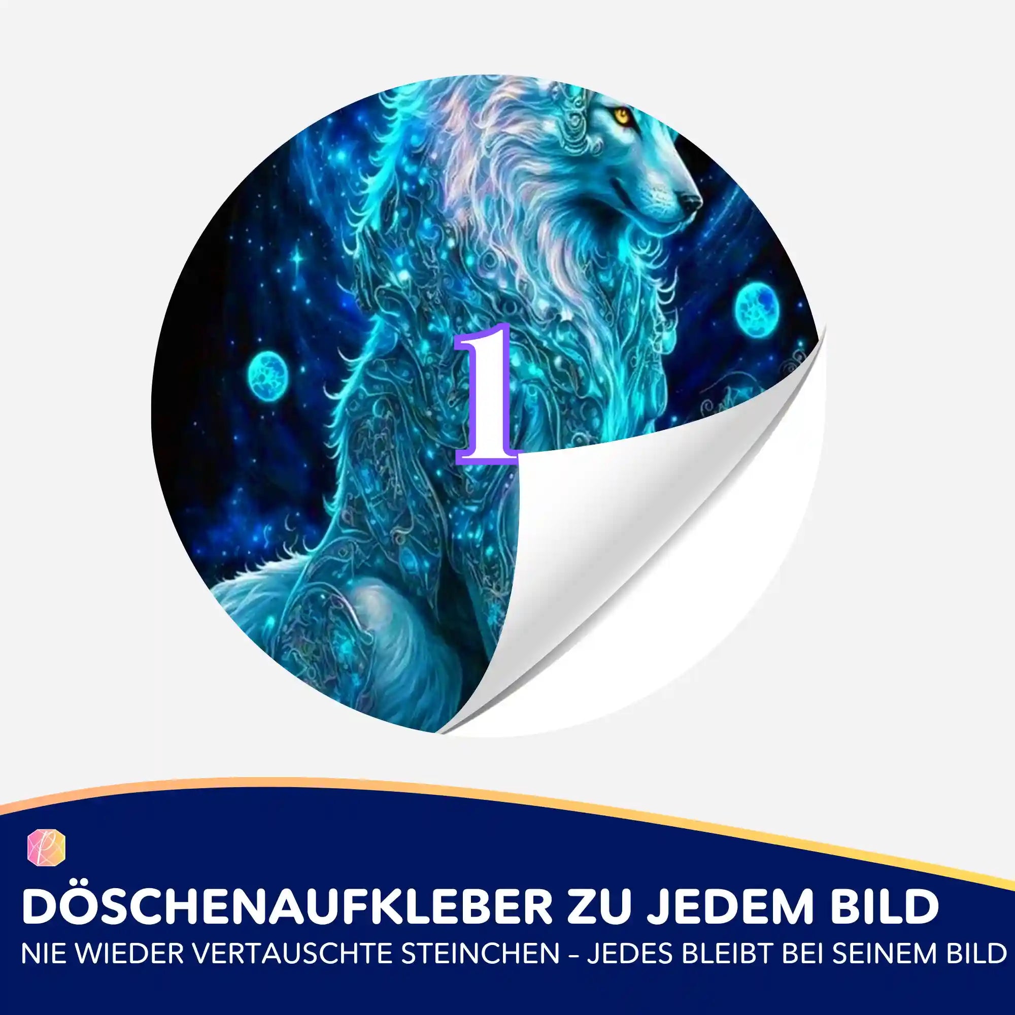 Döschenaufkleber - Verzauberter Wolf