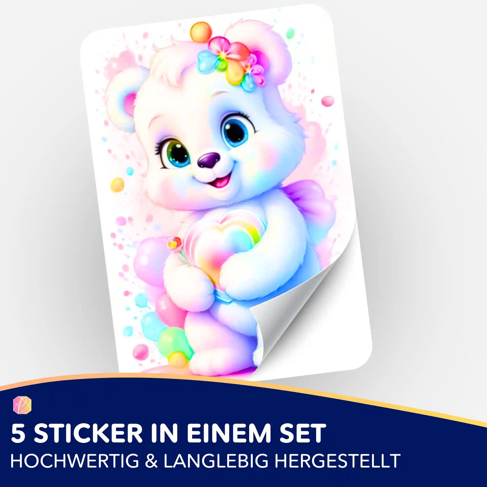 Aufkleber 5er-Set - Herzensbärchen