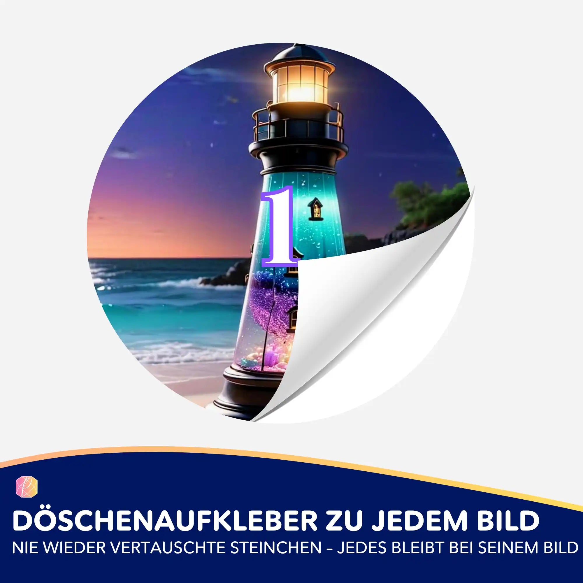 Döschenaufkleber - Leuchtturm der Träume