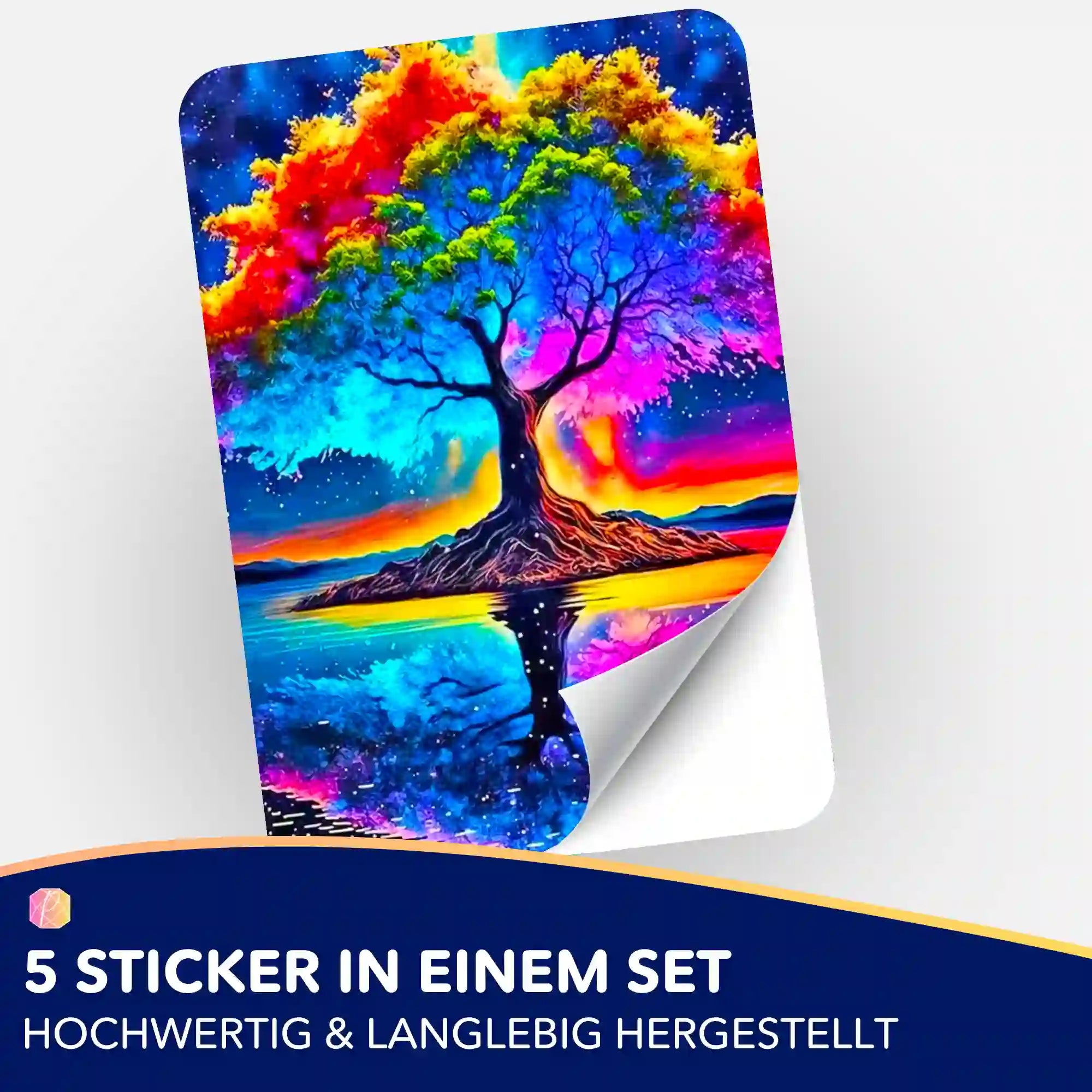 Aufkleber 5er-Set - Rainbow Tree