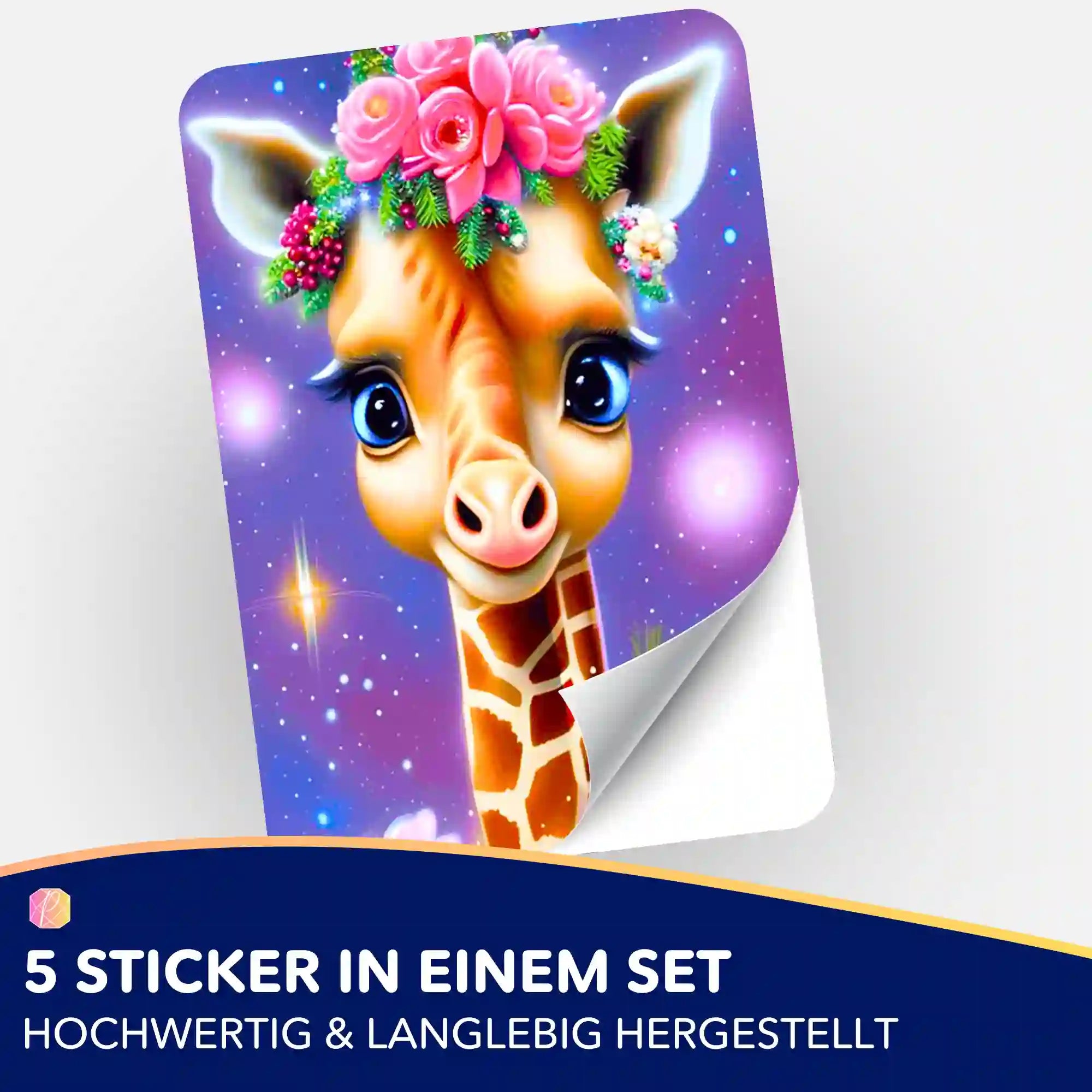 Aufkleber 5er-Set - Zauberhaftes Giraffenbaby
