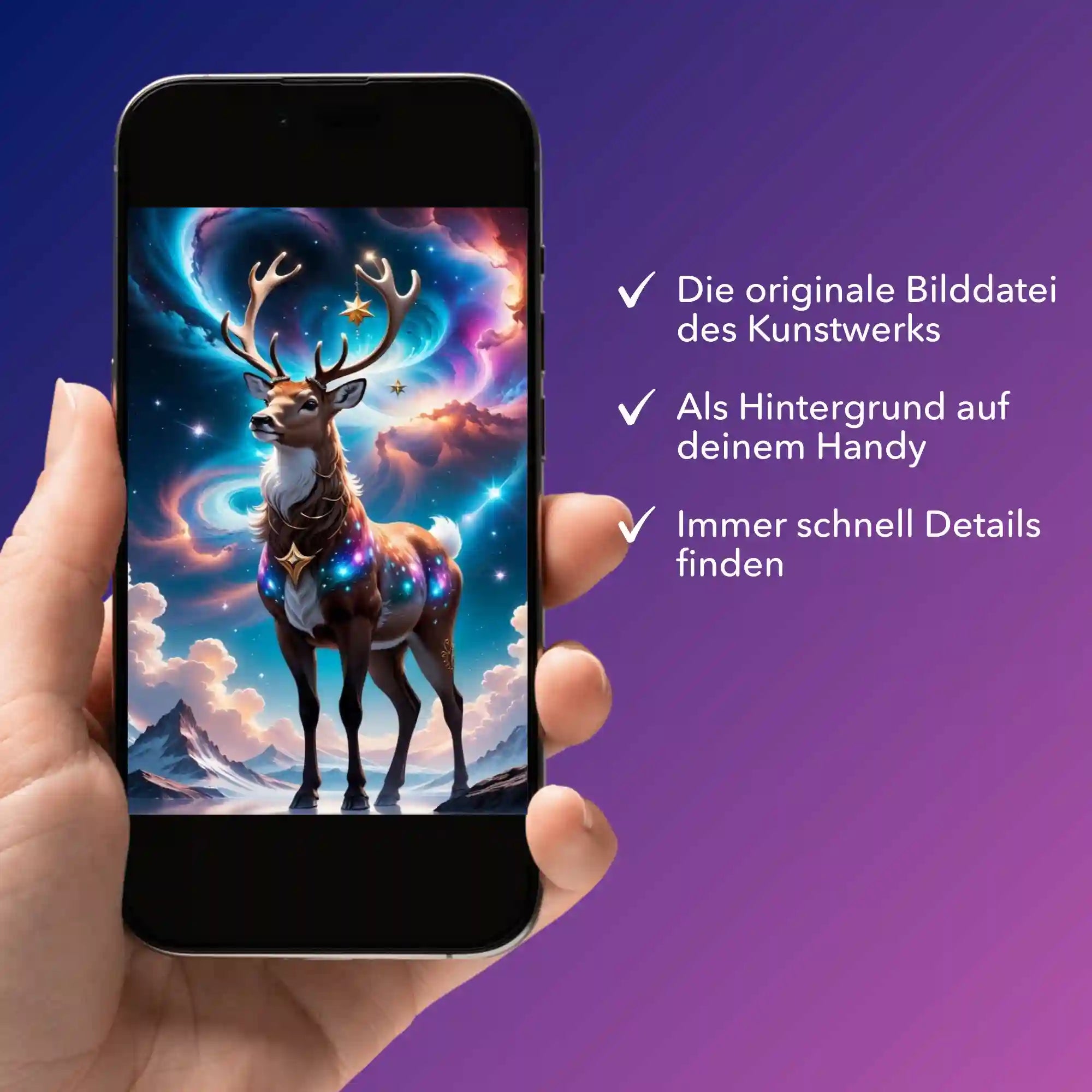 Digitale Bildmappe - Rentier im Abendzauber