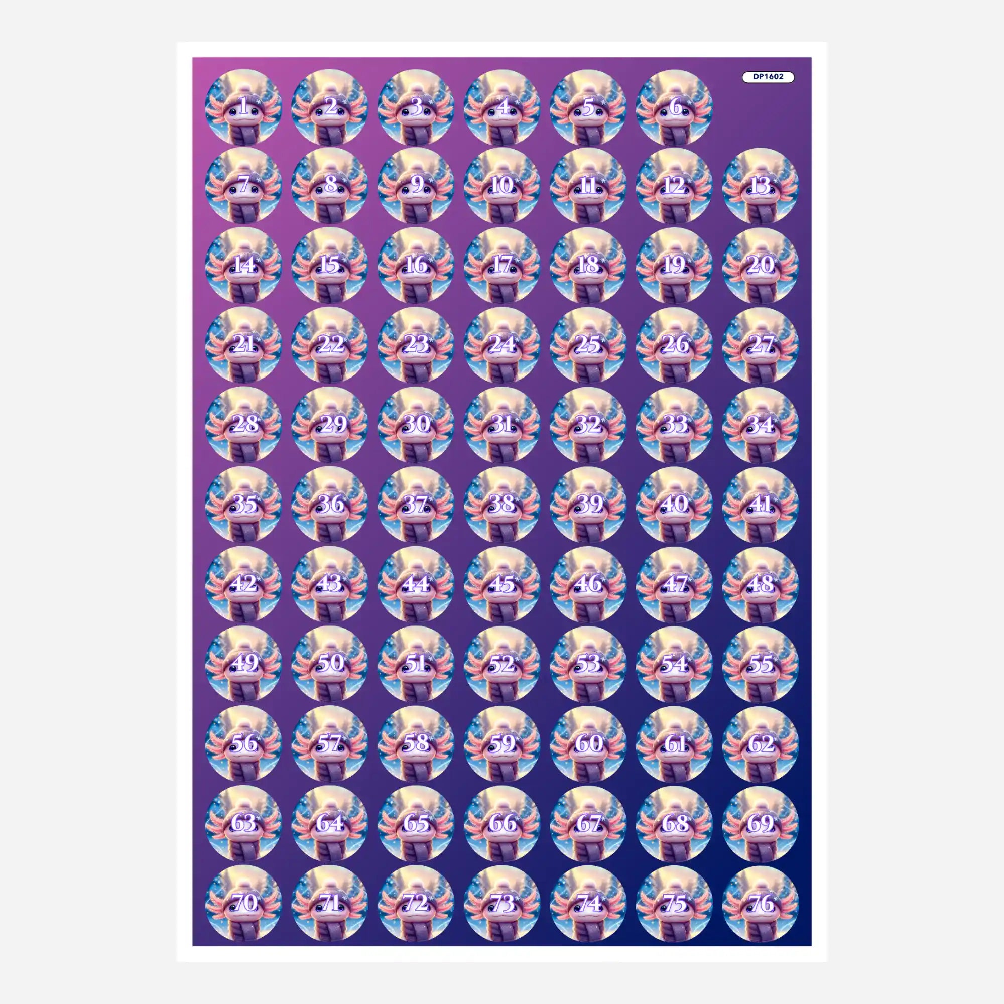 Döschenaufkleber - Axolotl im Urlaub