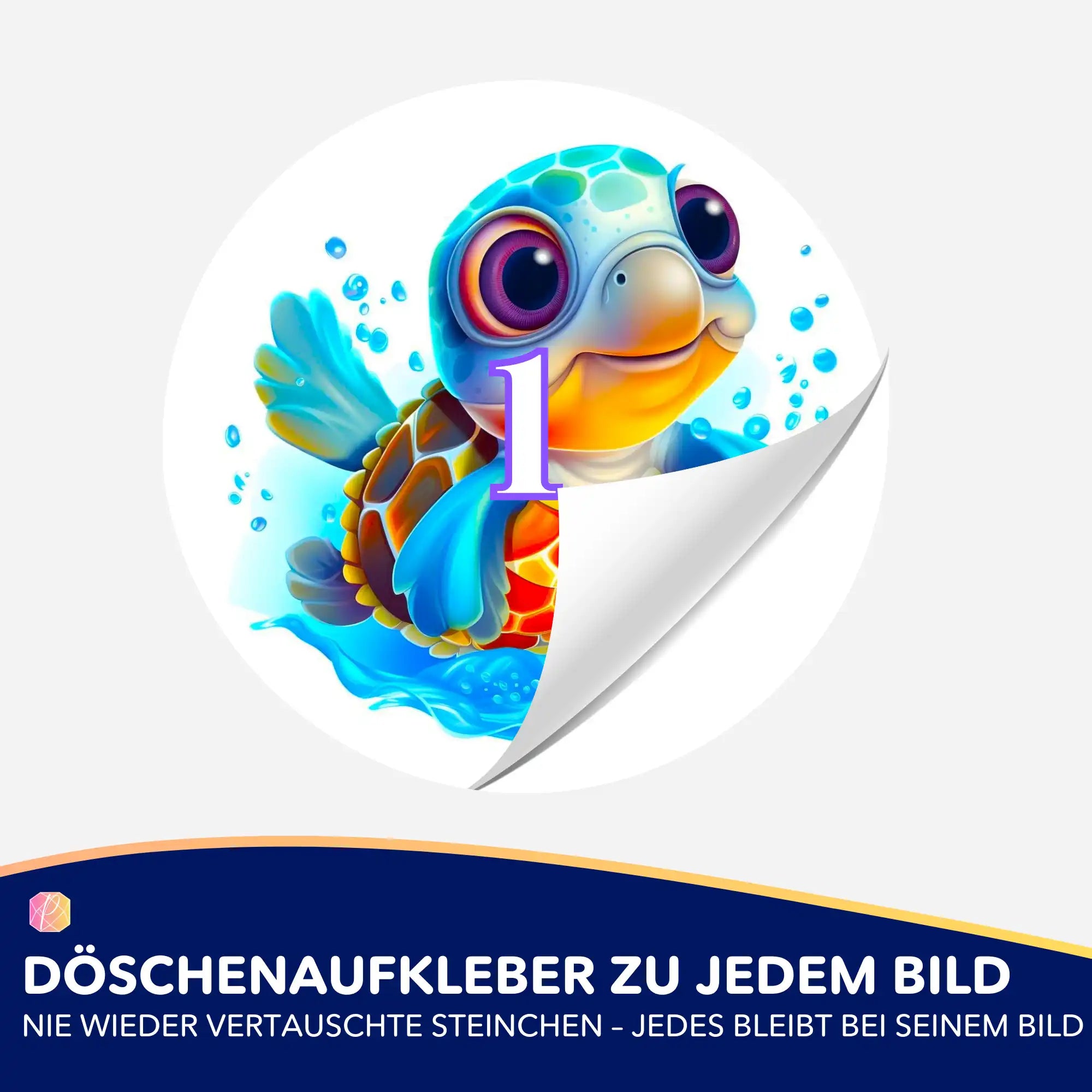 Döschenaufkleber - Planschende Schildkröte