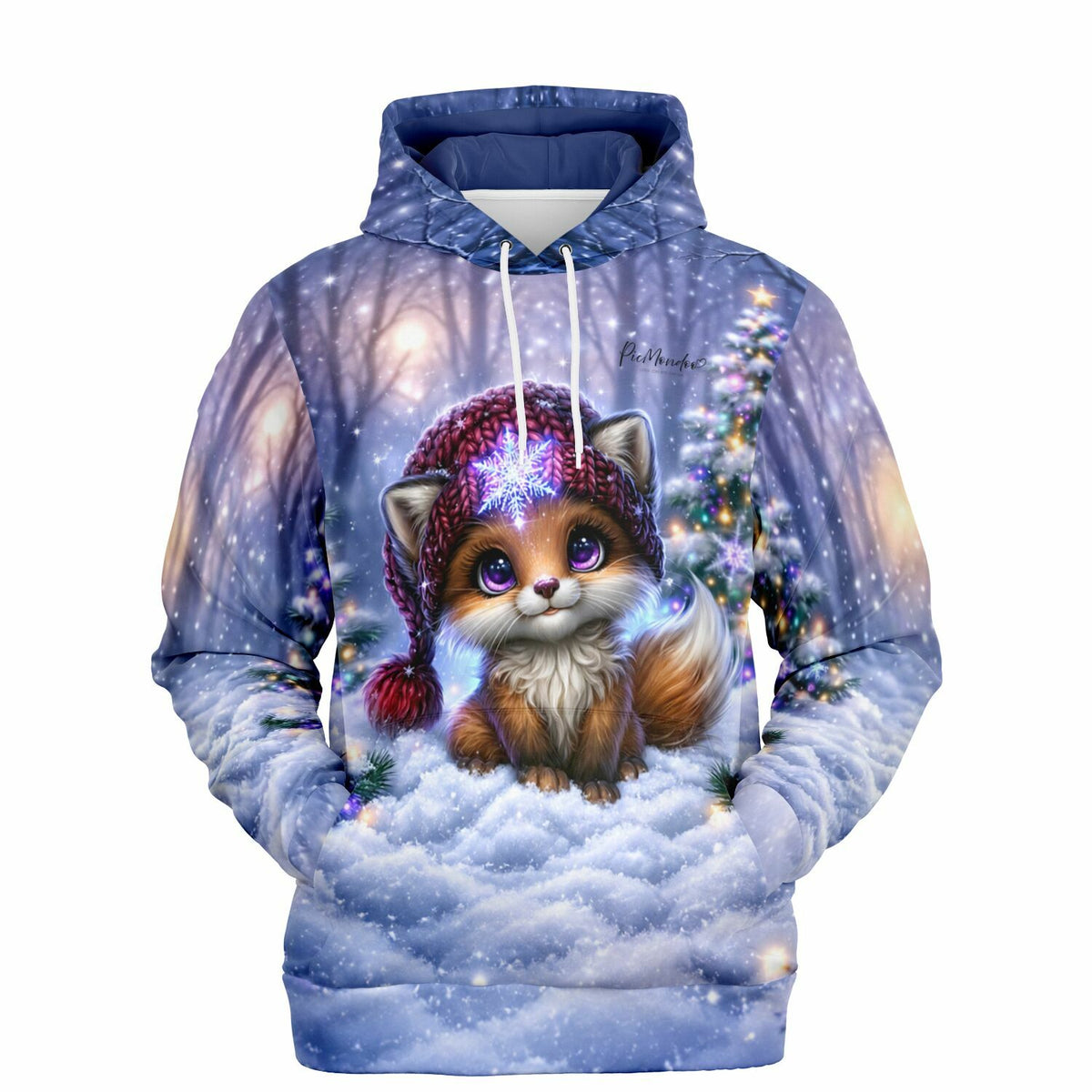 Dreamer Hoodie Kleiner Winterzauber mit süßem Fuchs im Schnee, passend zu Diamond Painting und Malen nach Zahlen Motiven