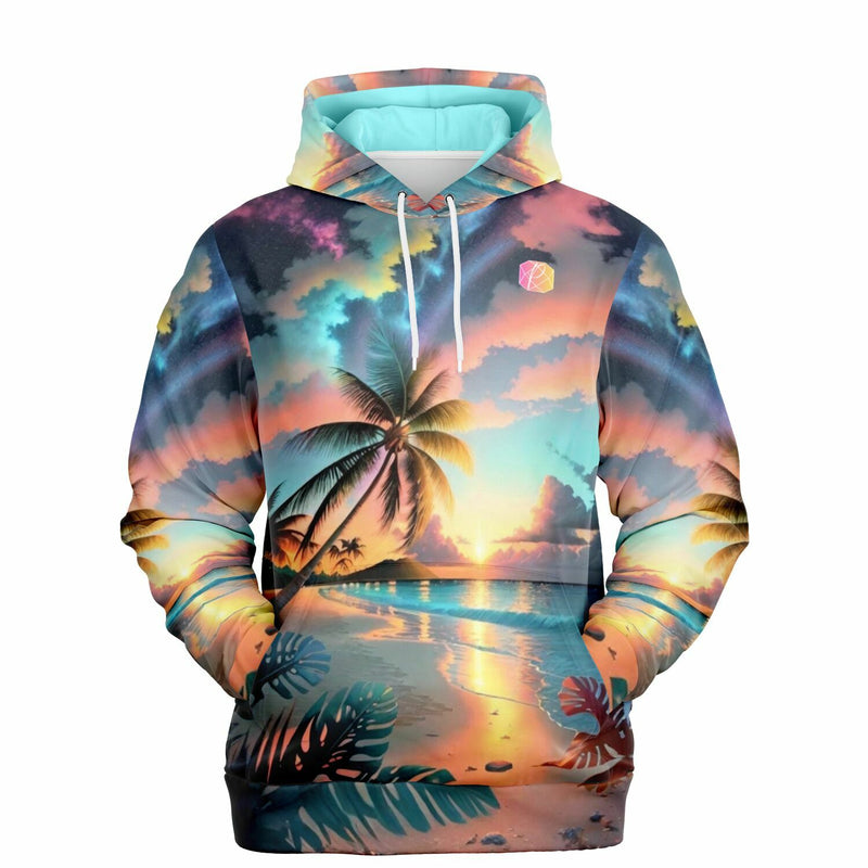 Dreamer Hoodie - Palme im bunten Abendhimmel