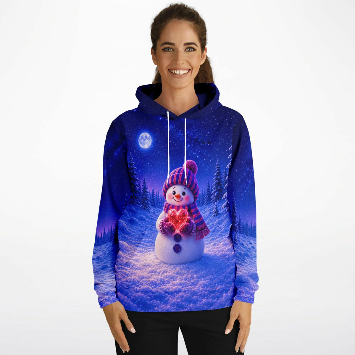 Dreamer Hoodie Winterherz mit Schneemann-Motiv, perfekt für Fans von Diamond Painting und kreativen Winter-Designs.